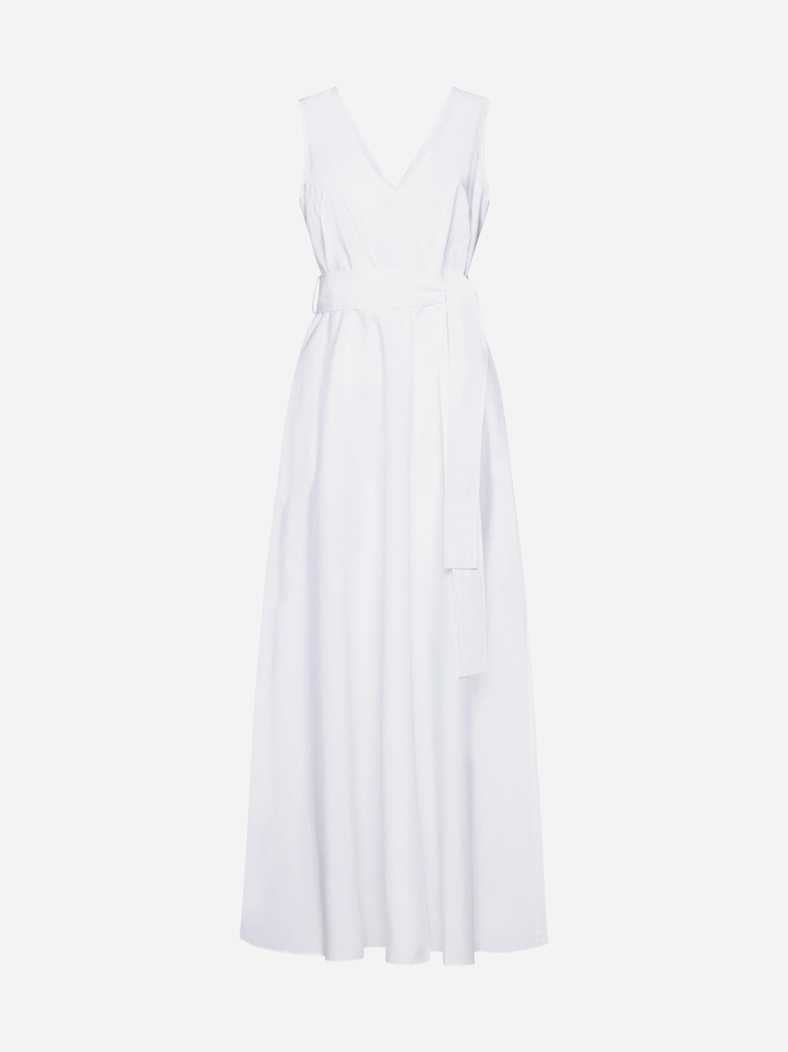 Shop P.a.r.o.s.h Canyox Cotton Long Dress In White