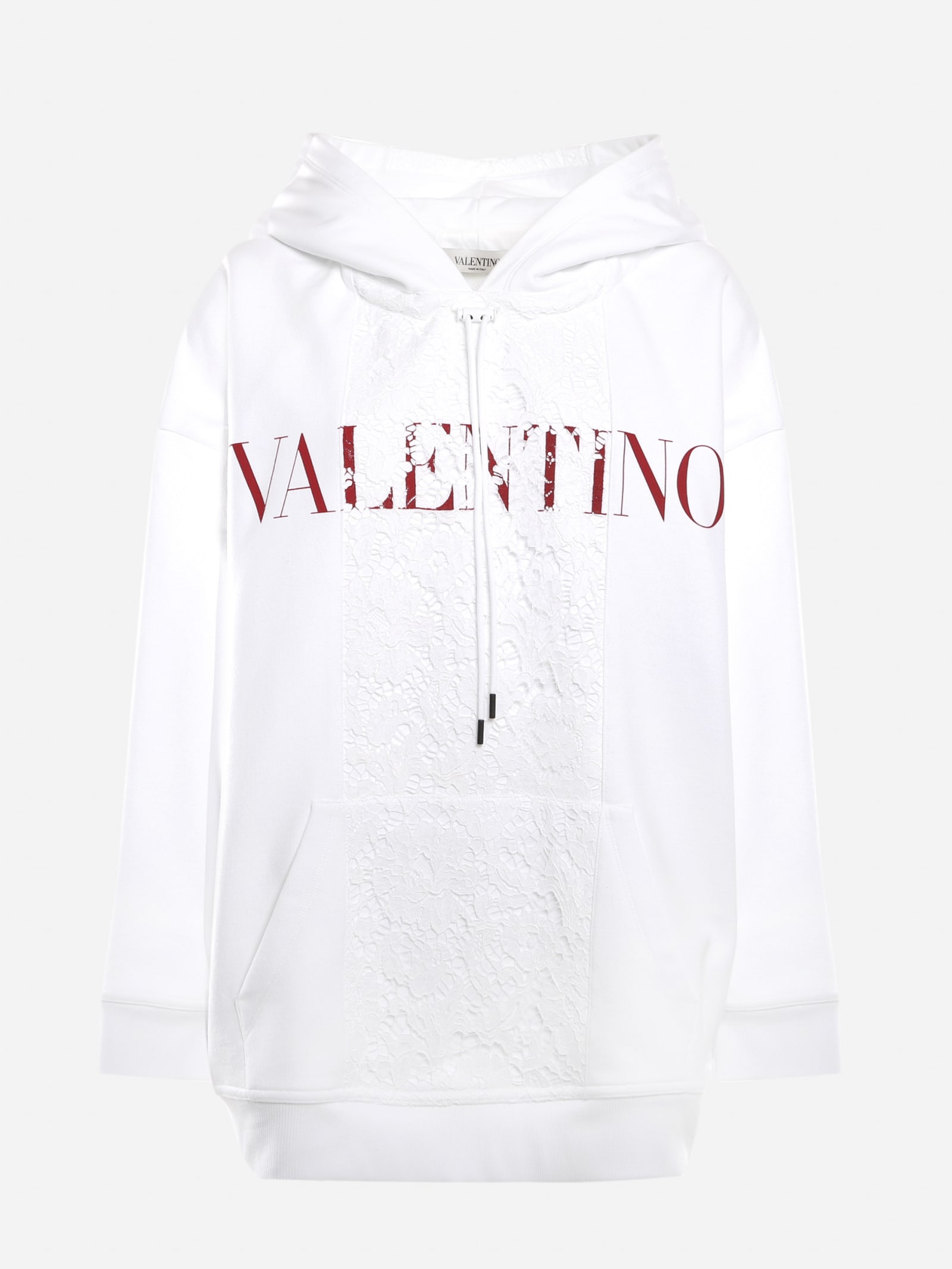 Valentino Cotton Sweatshirt With Lace Inserts