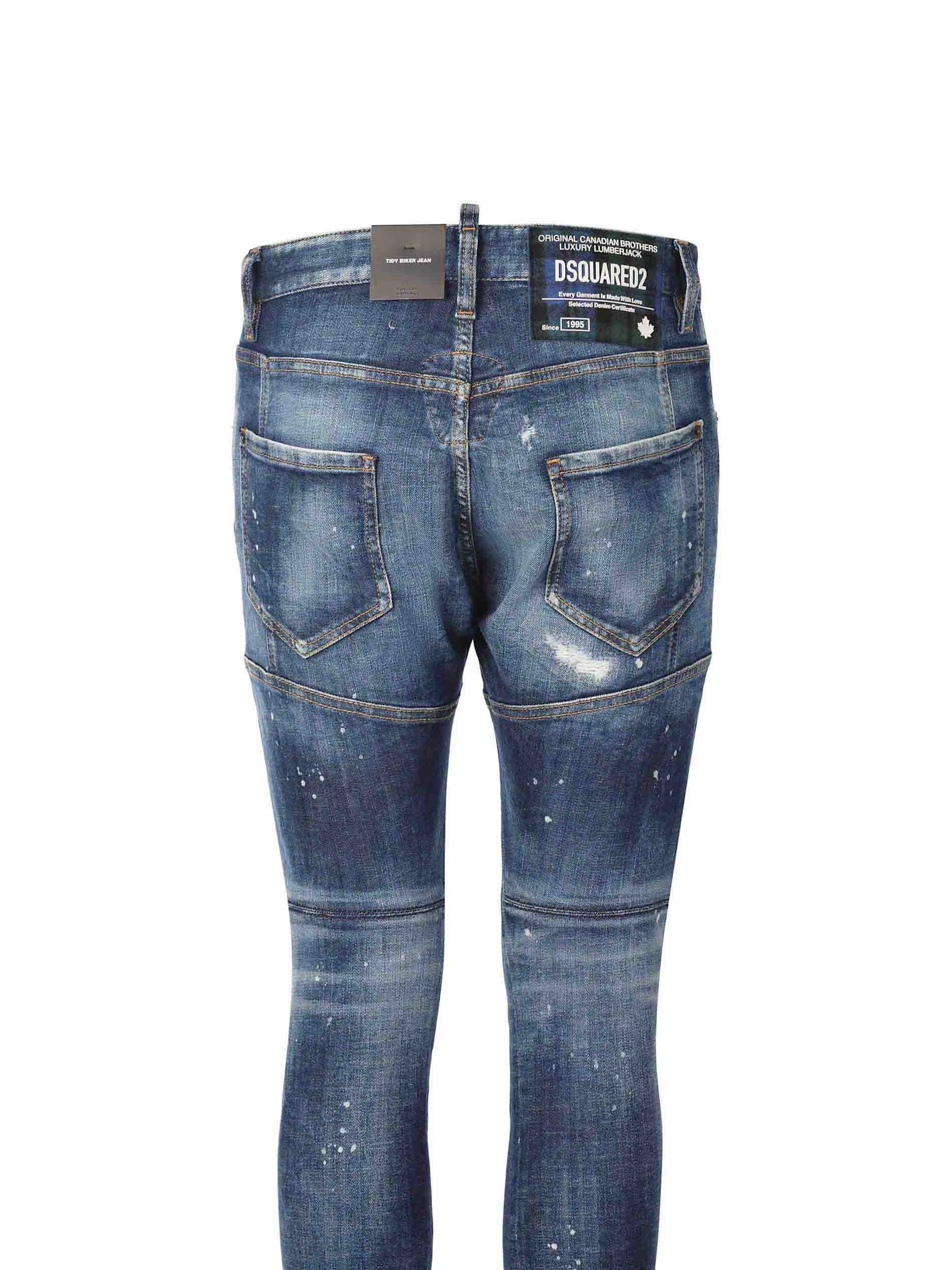 Shop Dsquared2 Jeans  Tidy Biker Made Of Denim In Denim Azzurro