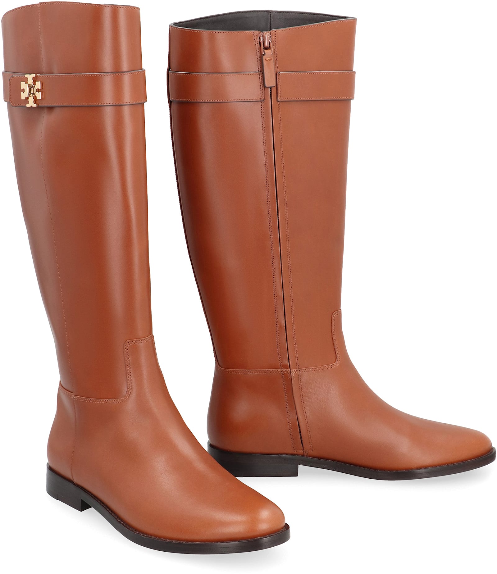 Tory Burch T Lock Riding Boot In Sierra Cognac