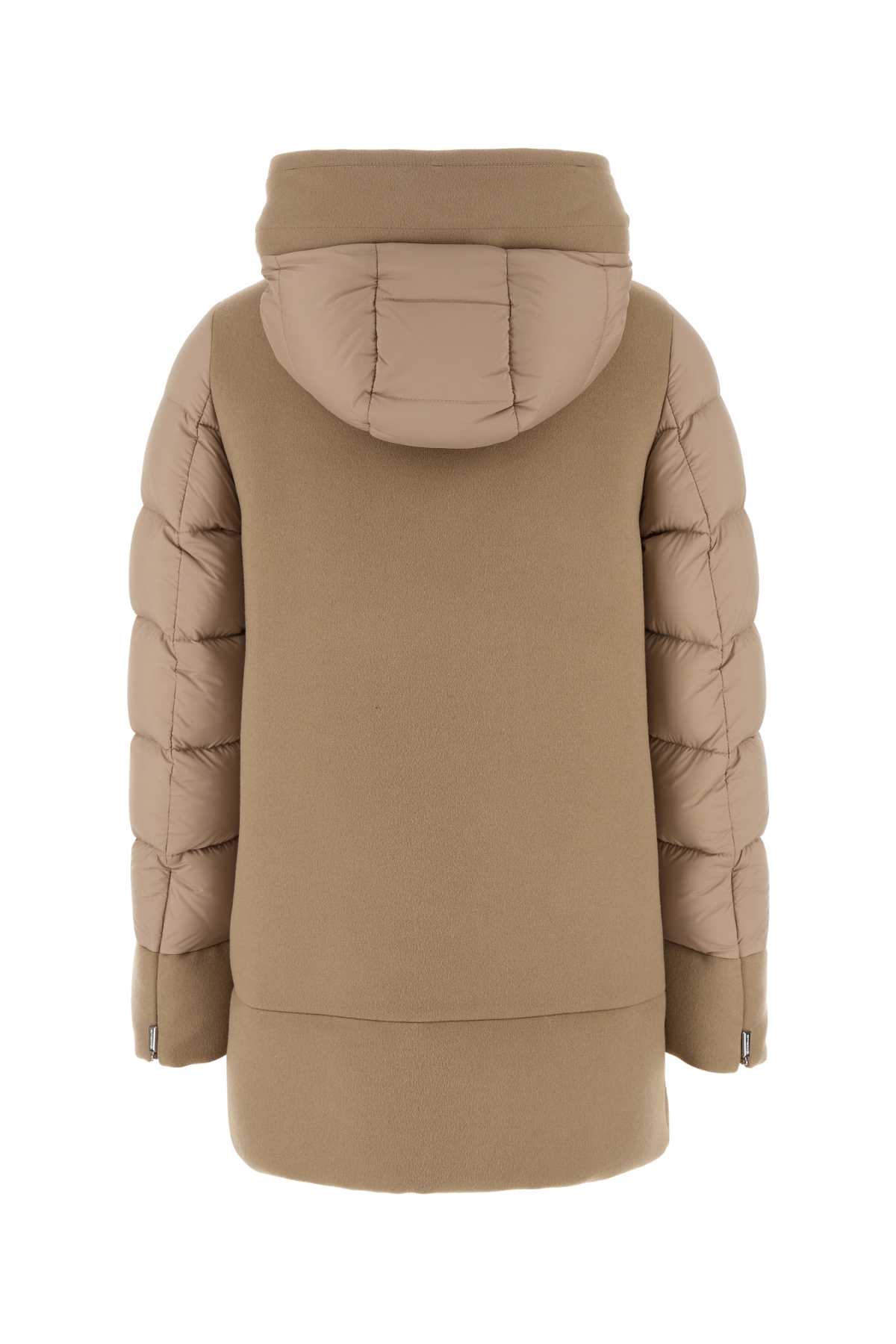 Shop Moorer Beige Wool Blend Fresia-le Down Jacket In Nocciola