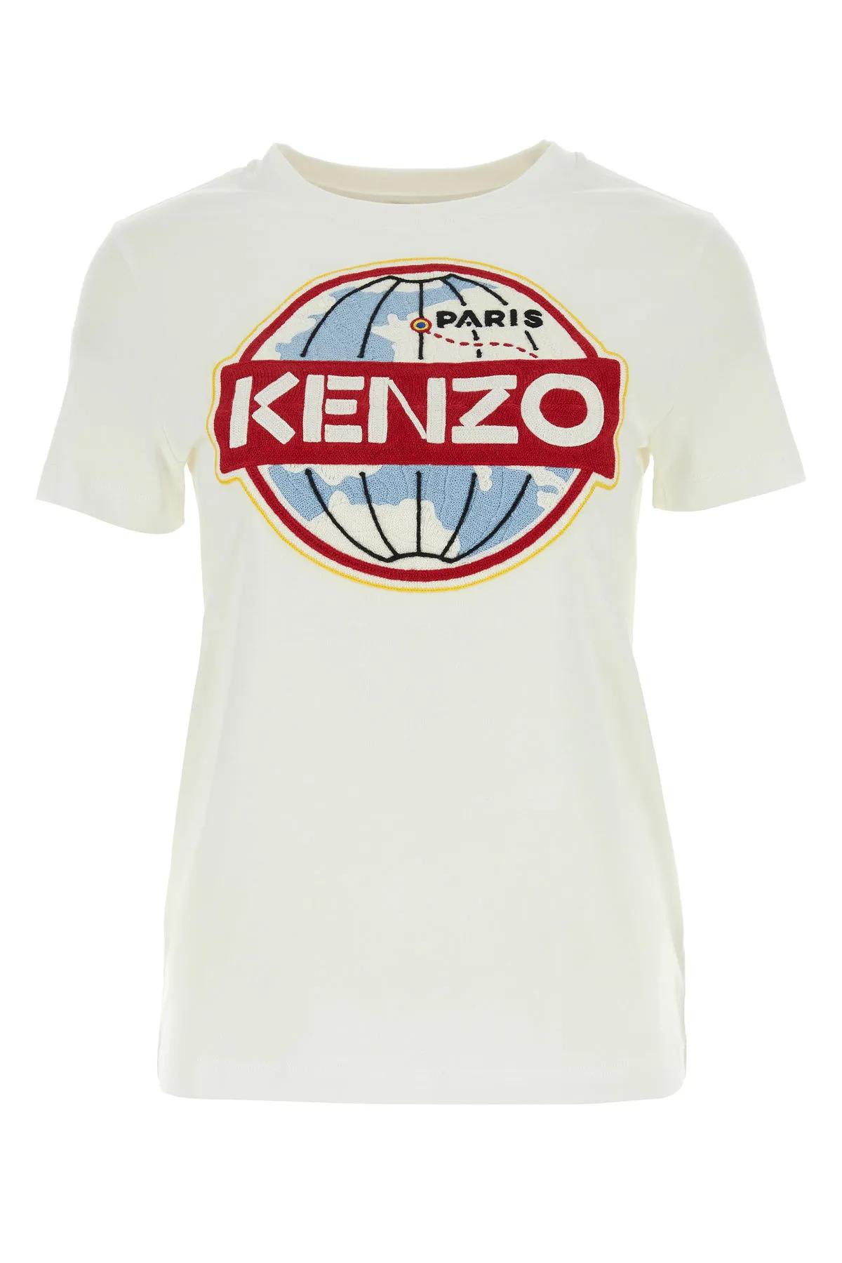 Shop Kenzo White Cotton T-shirt In Bianco