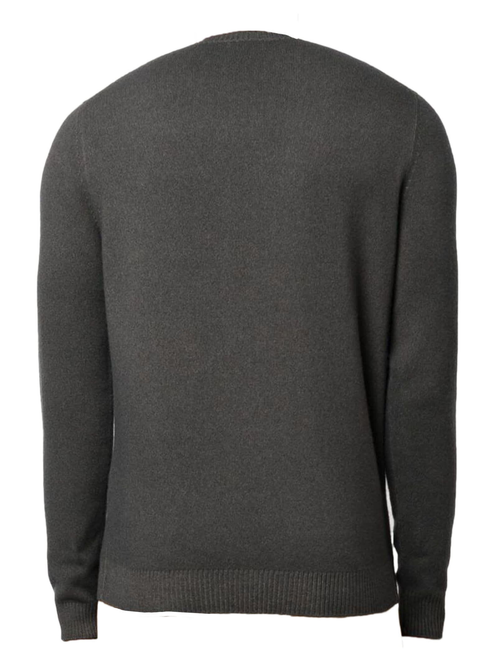 Shop Malo Dark Grey Virgin Wool Jumper In Marrone