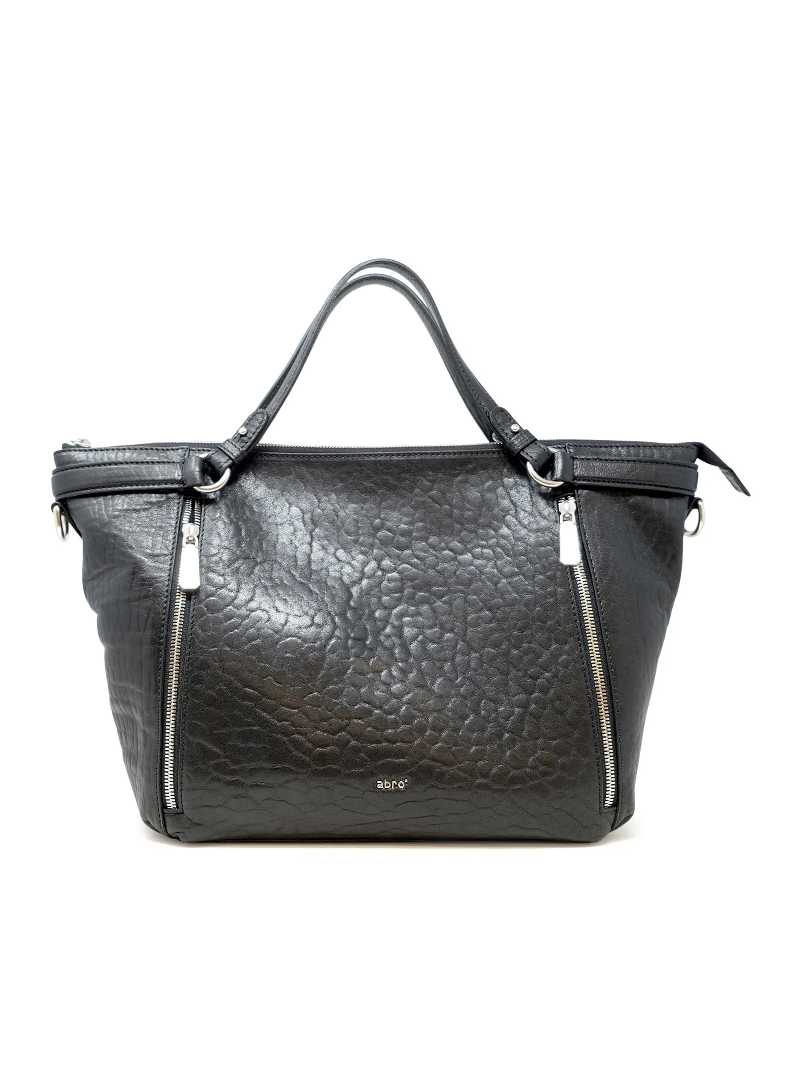 Biker Black Leather Shopper Bag