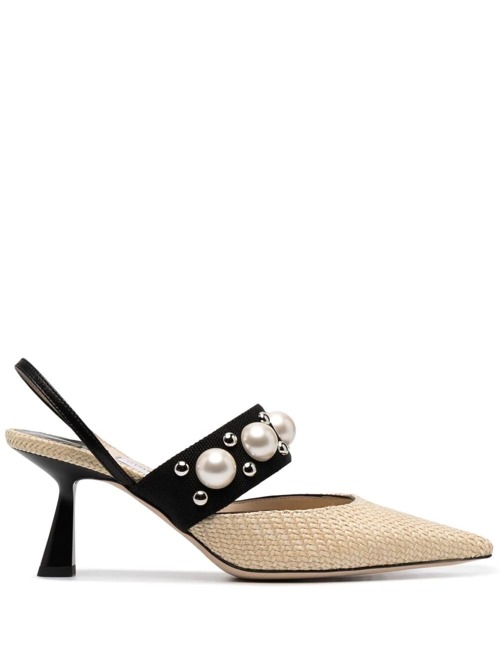 Jimmy Choo Natural Raffia Breslin 100 Slingback