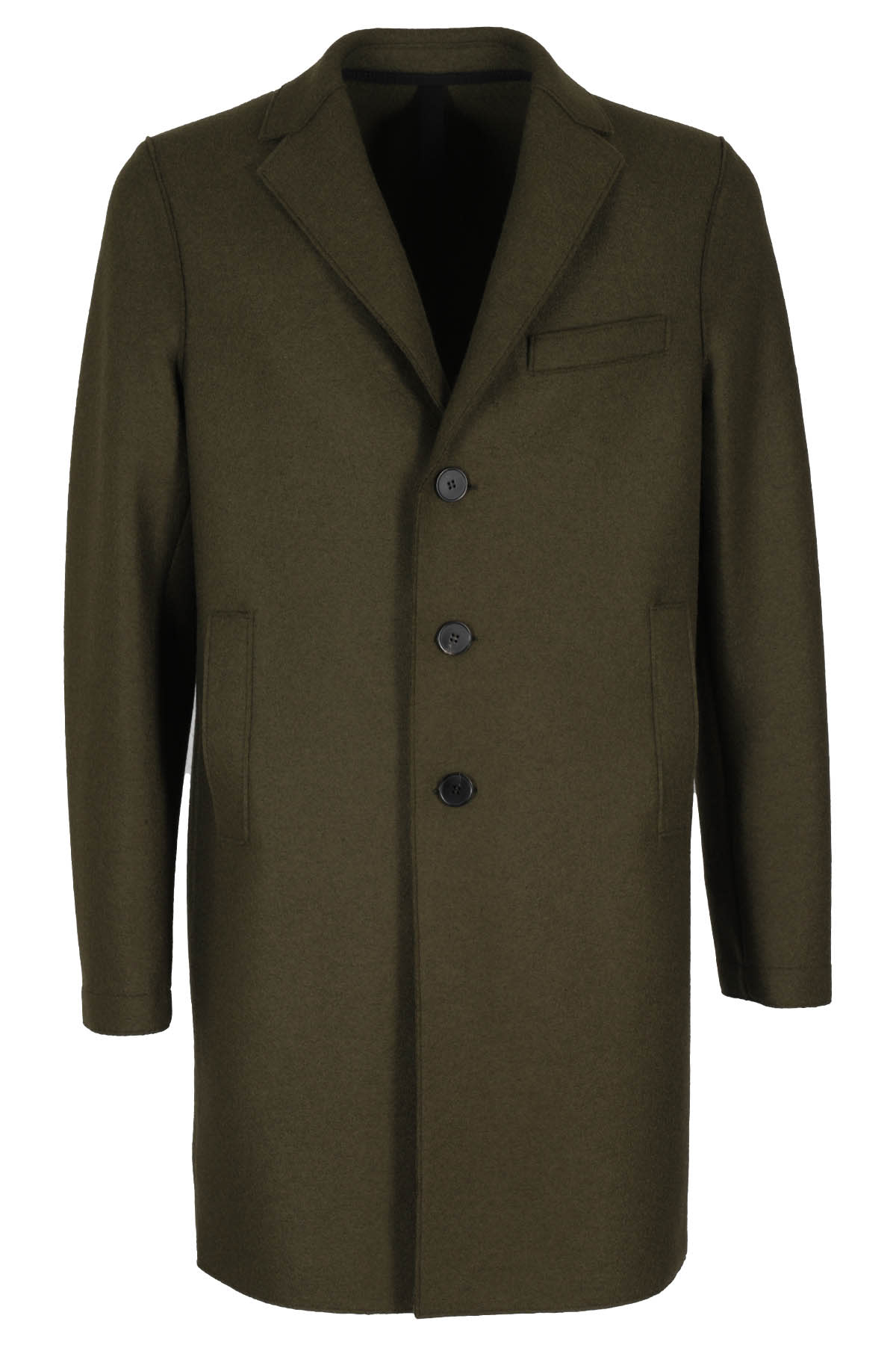 Harris Wharf London Boxy Coat In Moss Green