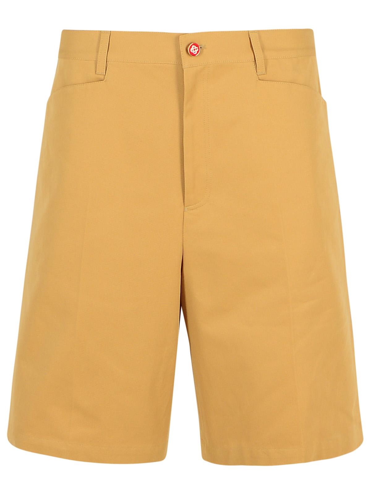 chicano Beige Cotton Bermuda Shorts