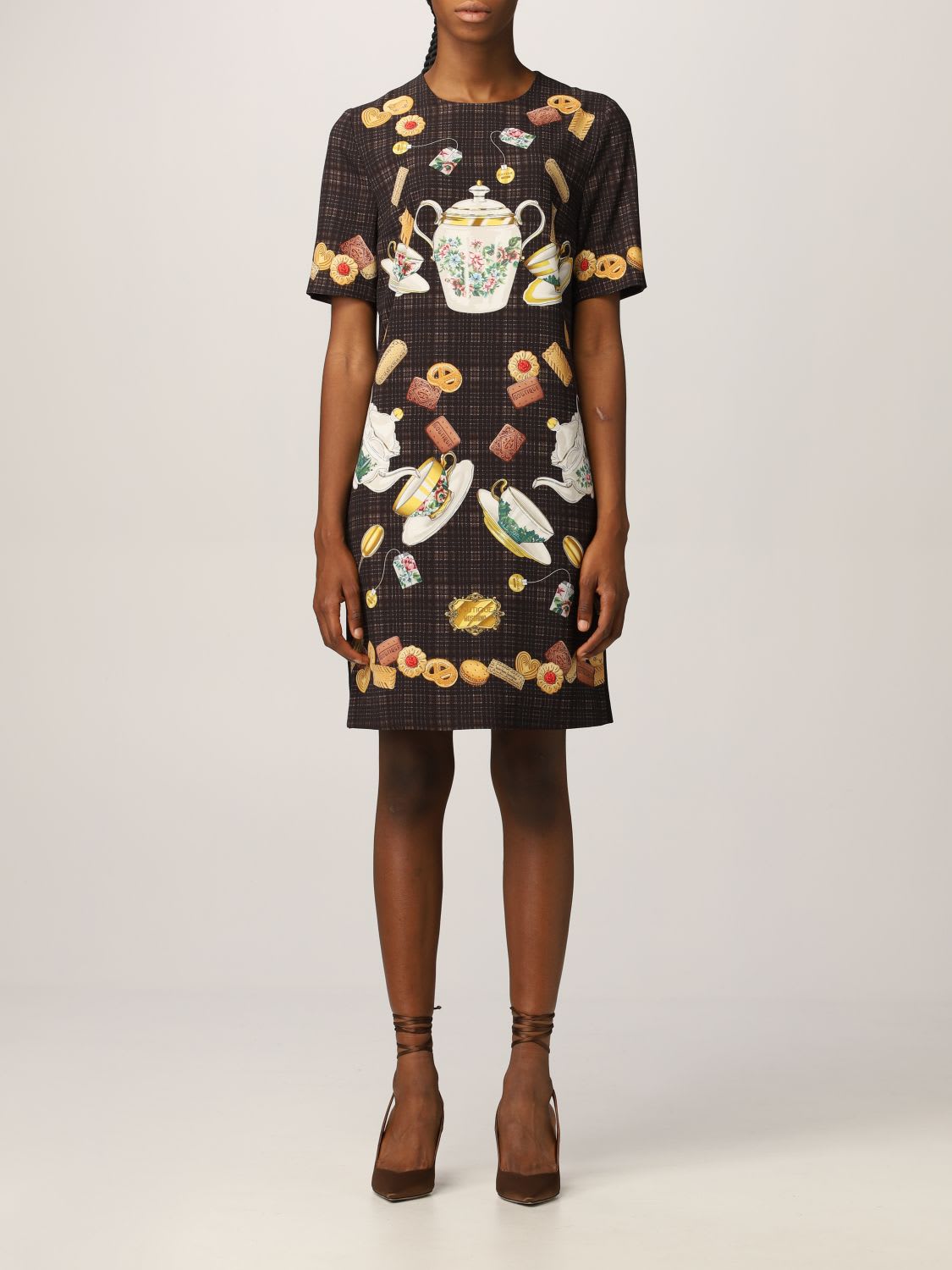 Boutique Moschino Dress Moschino Boutique Short Dress In Printed Crepe