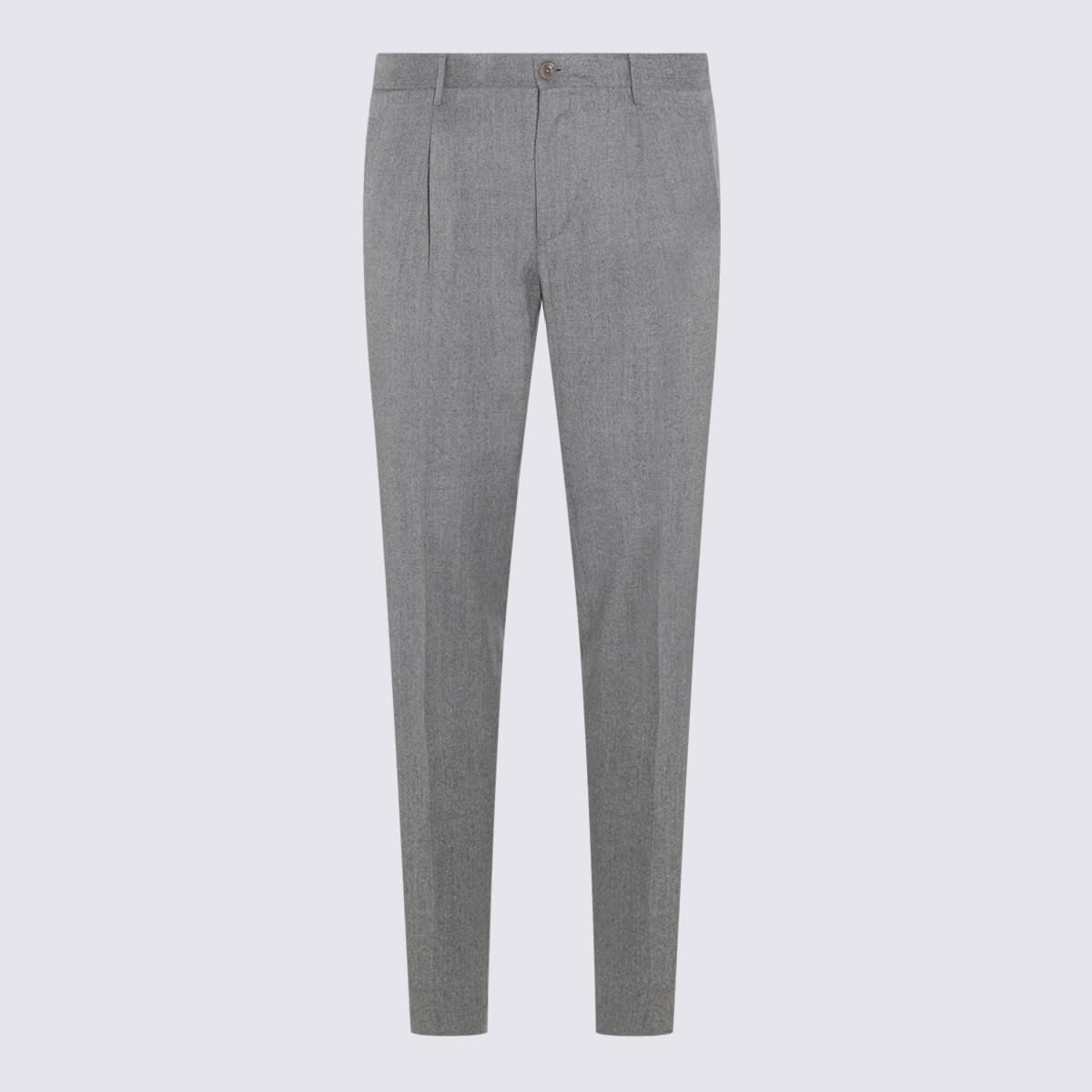 Shop Incotex Light Grey Wool Pants