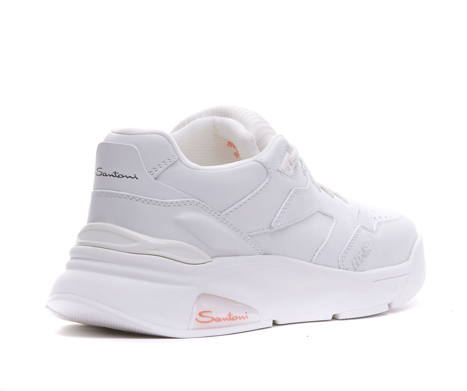 Shop Santoni Logo Sneakers In White
