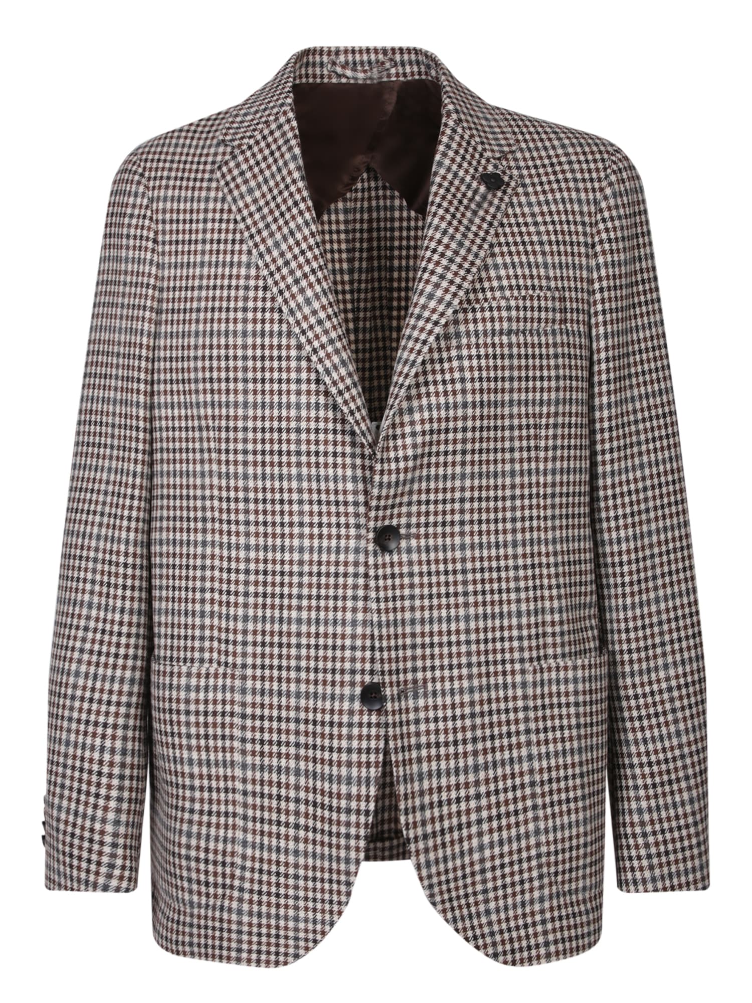 Red And Beige Checkered Jacket