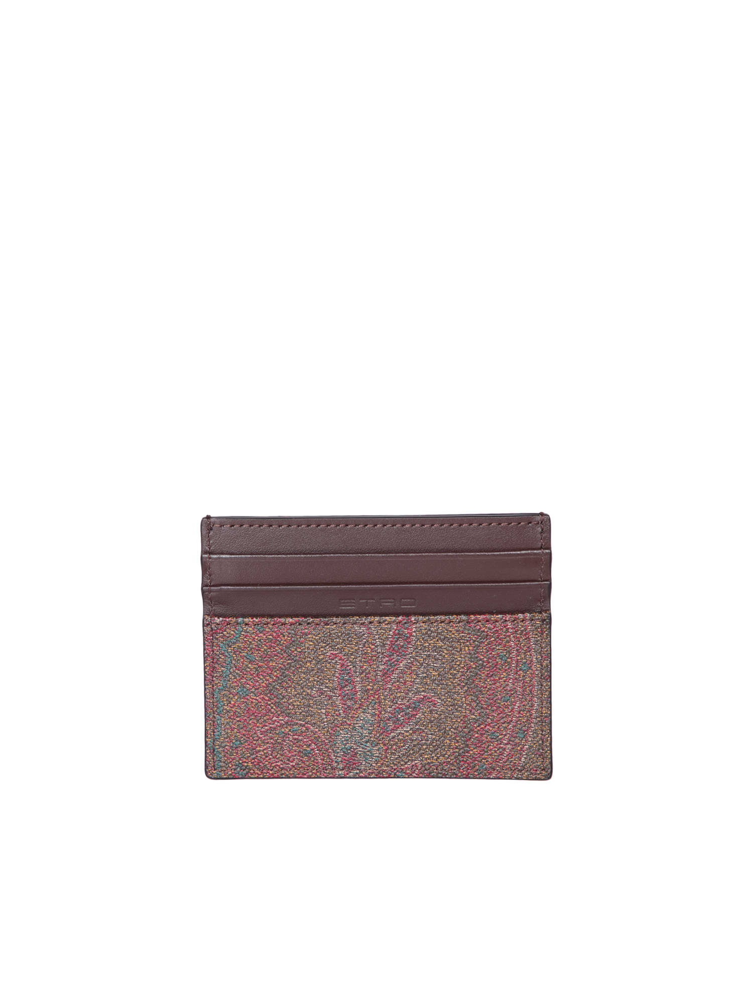 Shop Etro Arnica Paisley Multicolor Cardholder In Brown