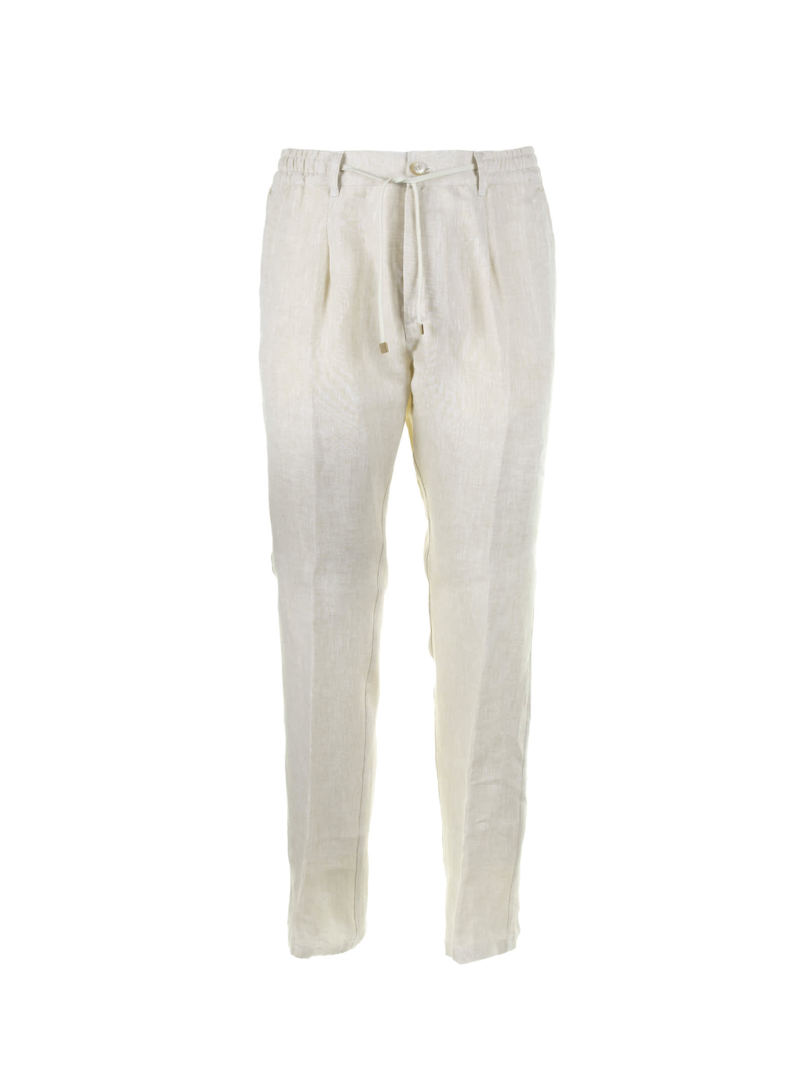 White Linen Mitte Trousers