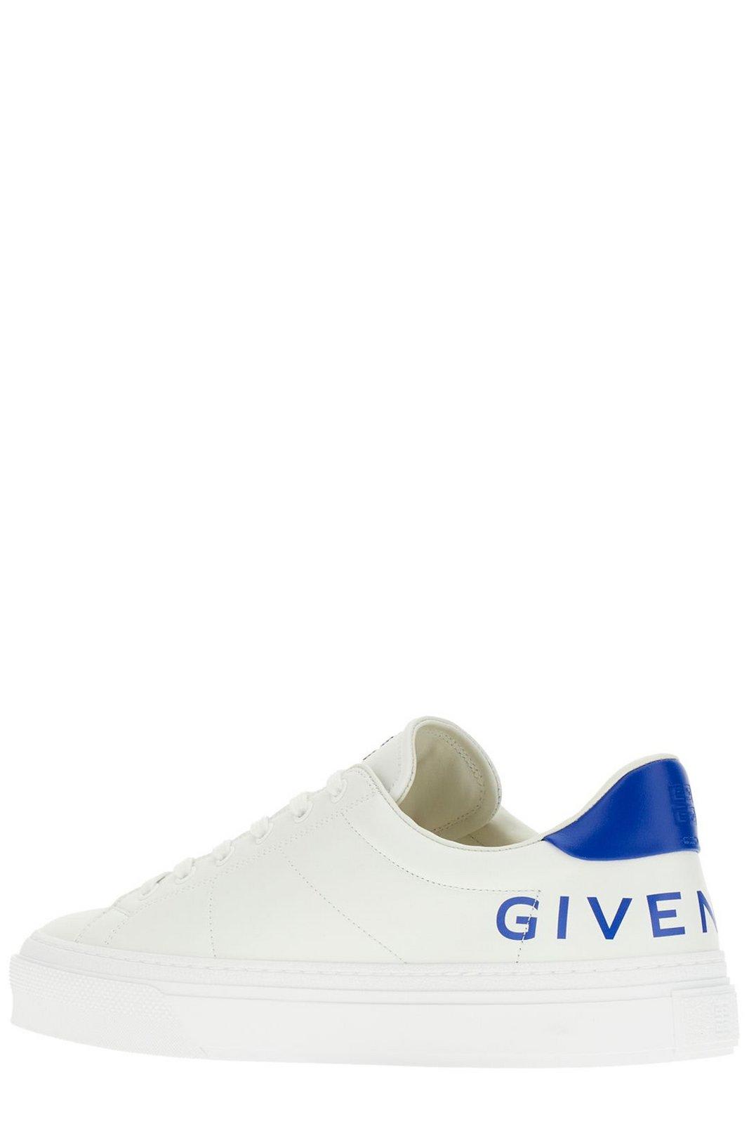Shop Givenchy Logo Printed Low-top Sneakers In Blue