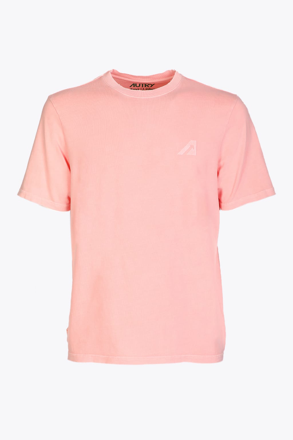 Autry T-shirt Supervintage Man Tinto Pink Pink Cotton Garment Dyed T-shirt
