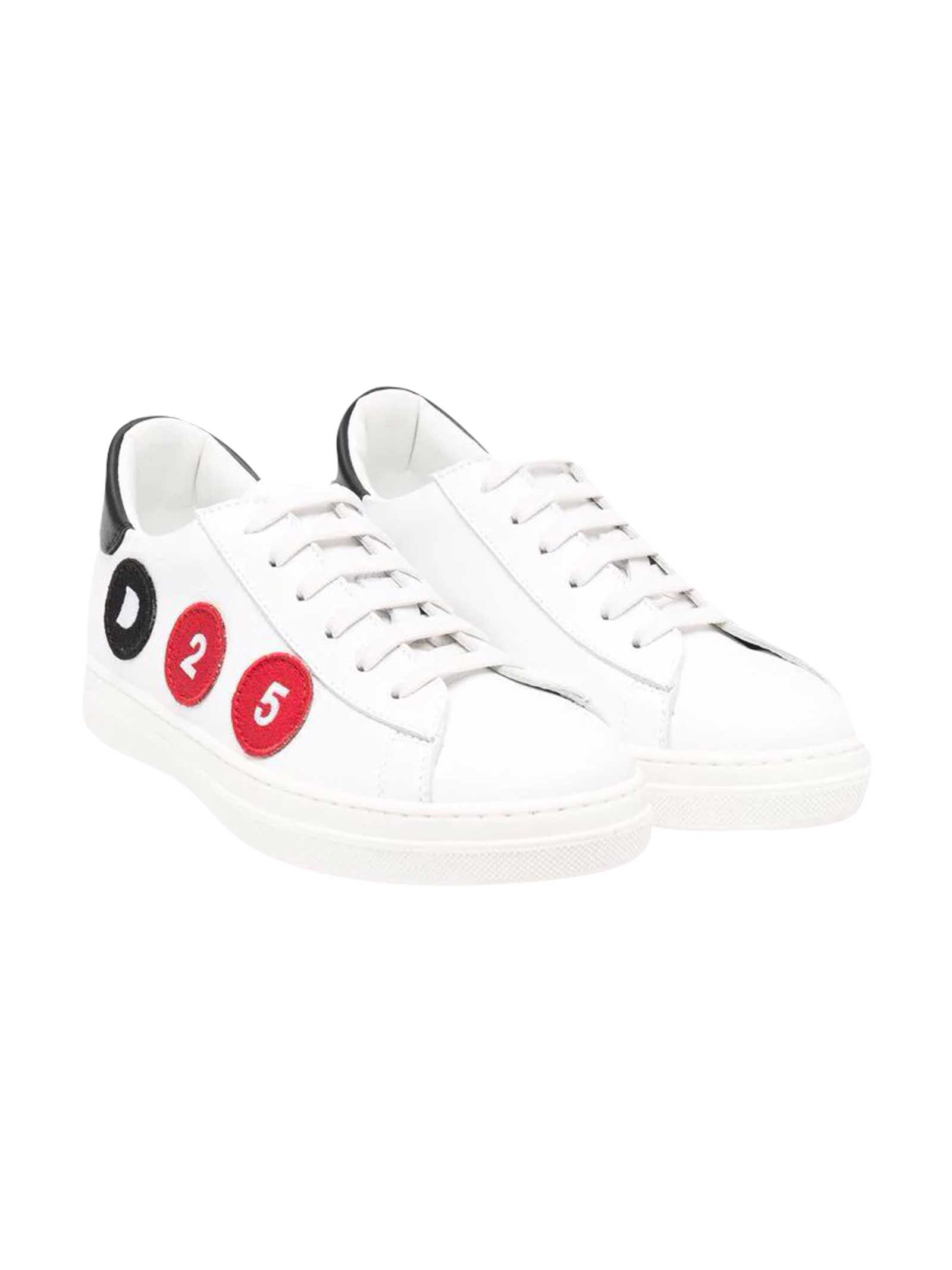 Dsquared2 White Sneakers With Dsquared Kids Applications