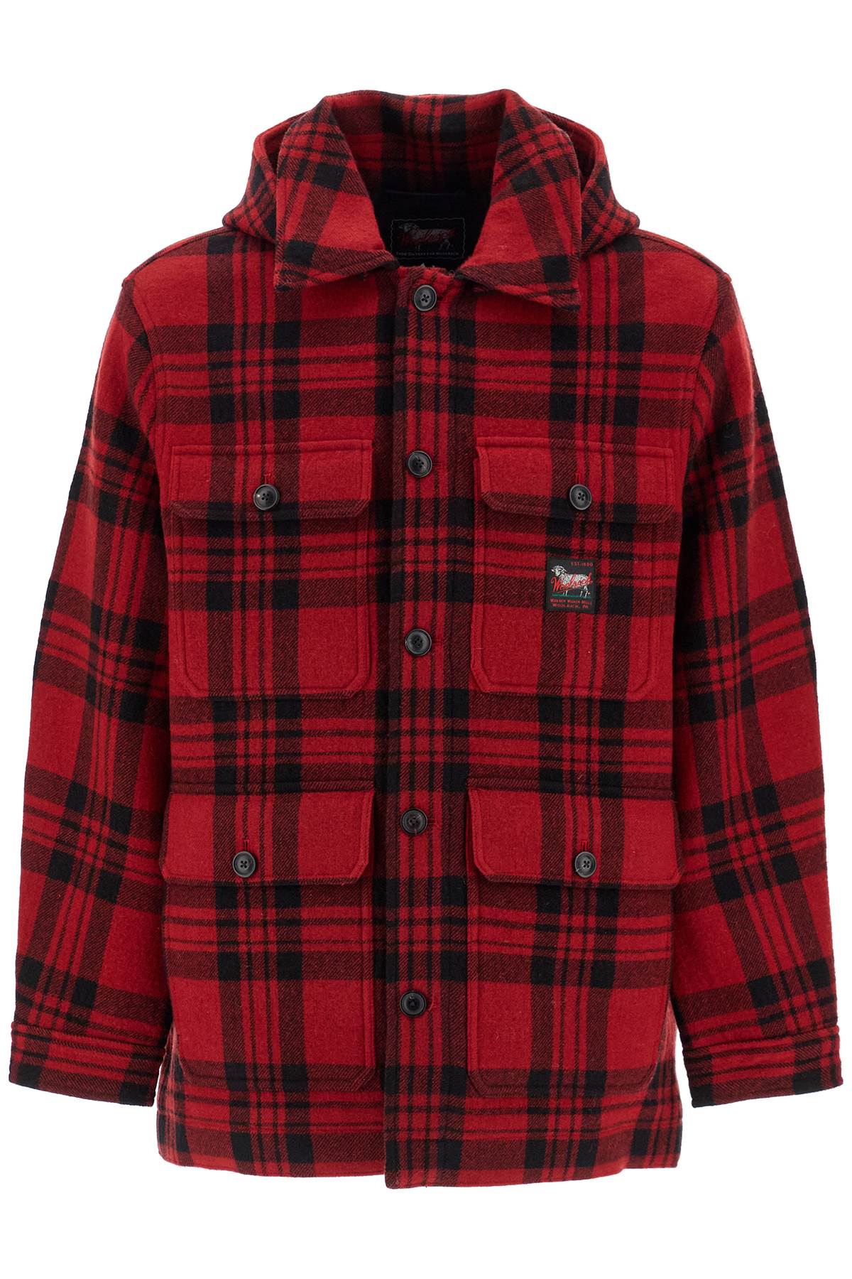 Shop Woolrich Plaid Cruiser Hooded Jacket In Red Check (red)