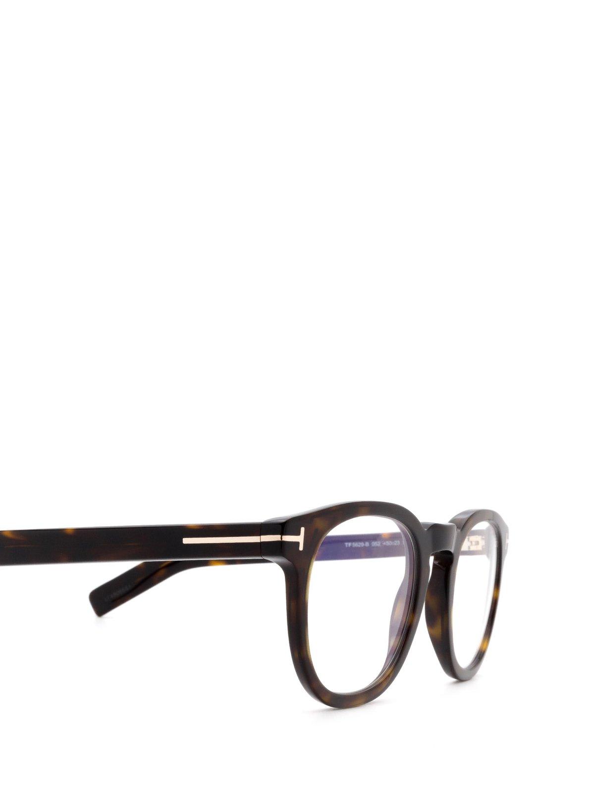 Tom Ford Round-frame Glasses In 48052 - Avana Scura
