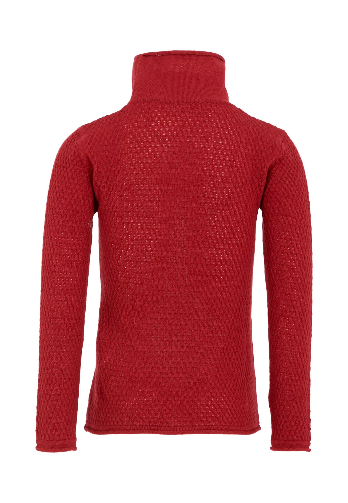 Simonetta Turtleneck Textured Sweater In Red