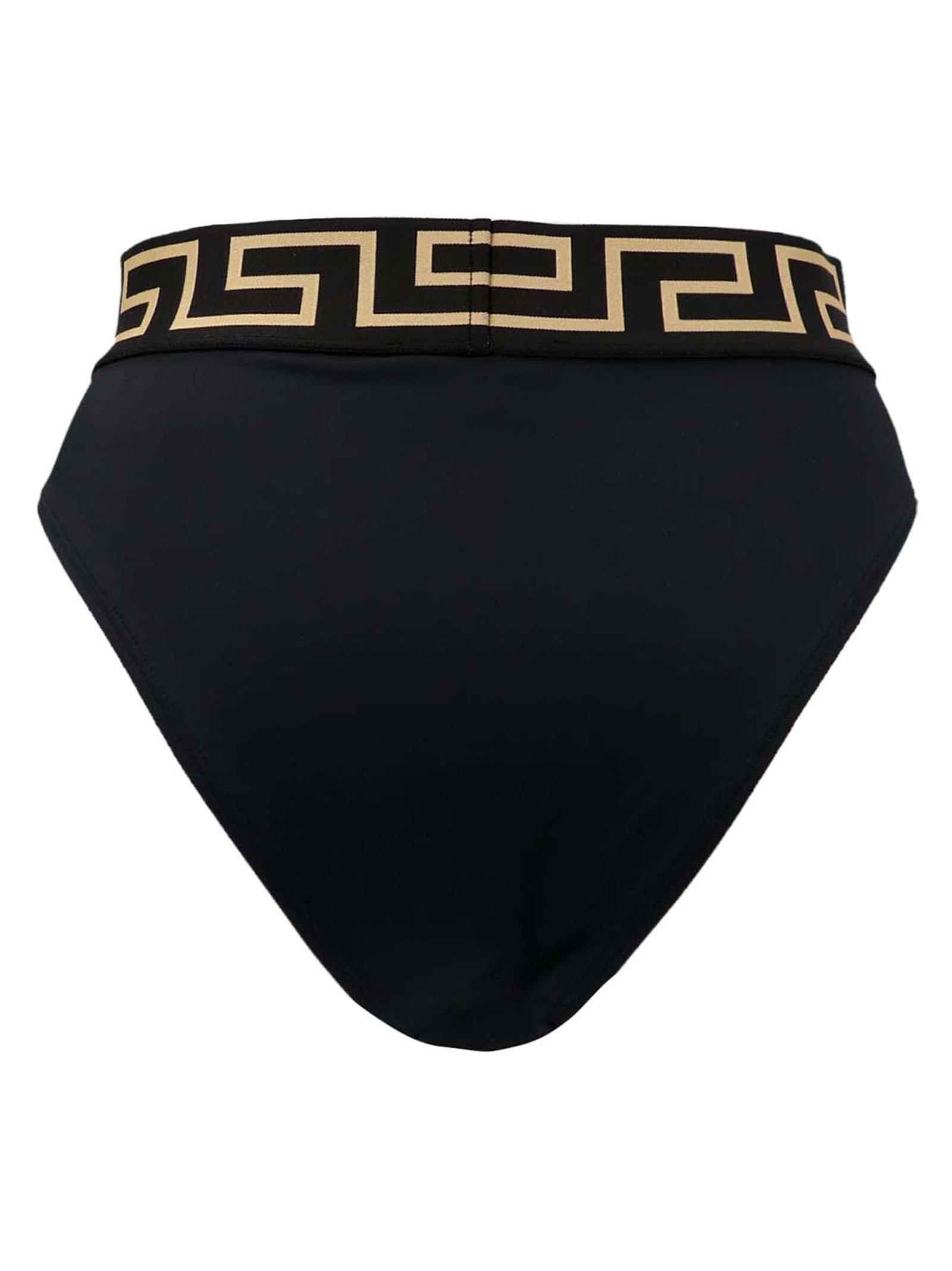 Shop Versace Greca E Medusa Bikini Bottoms In Black