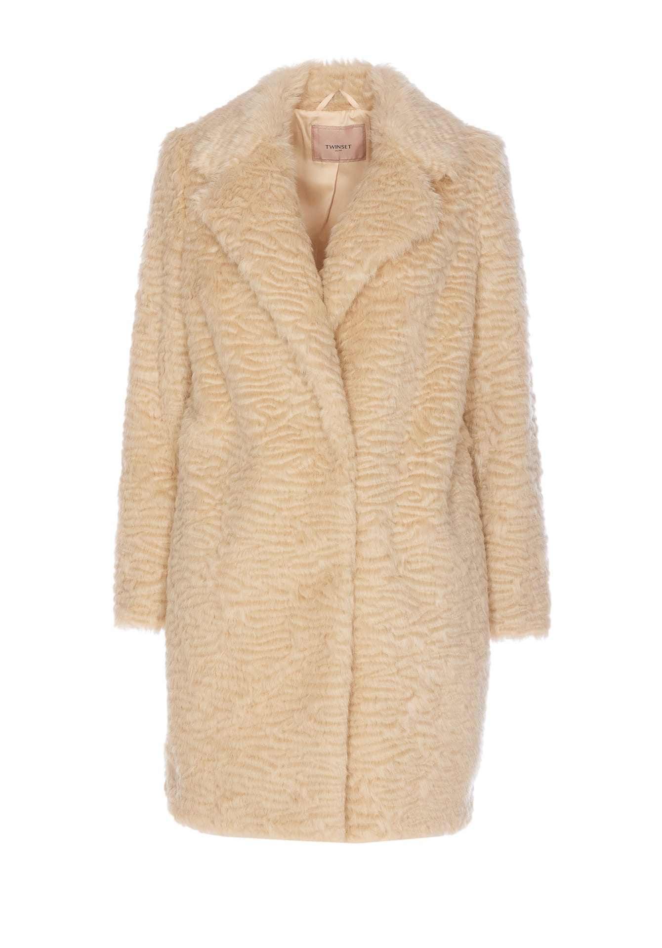 Shop Twinset Coat In Beige