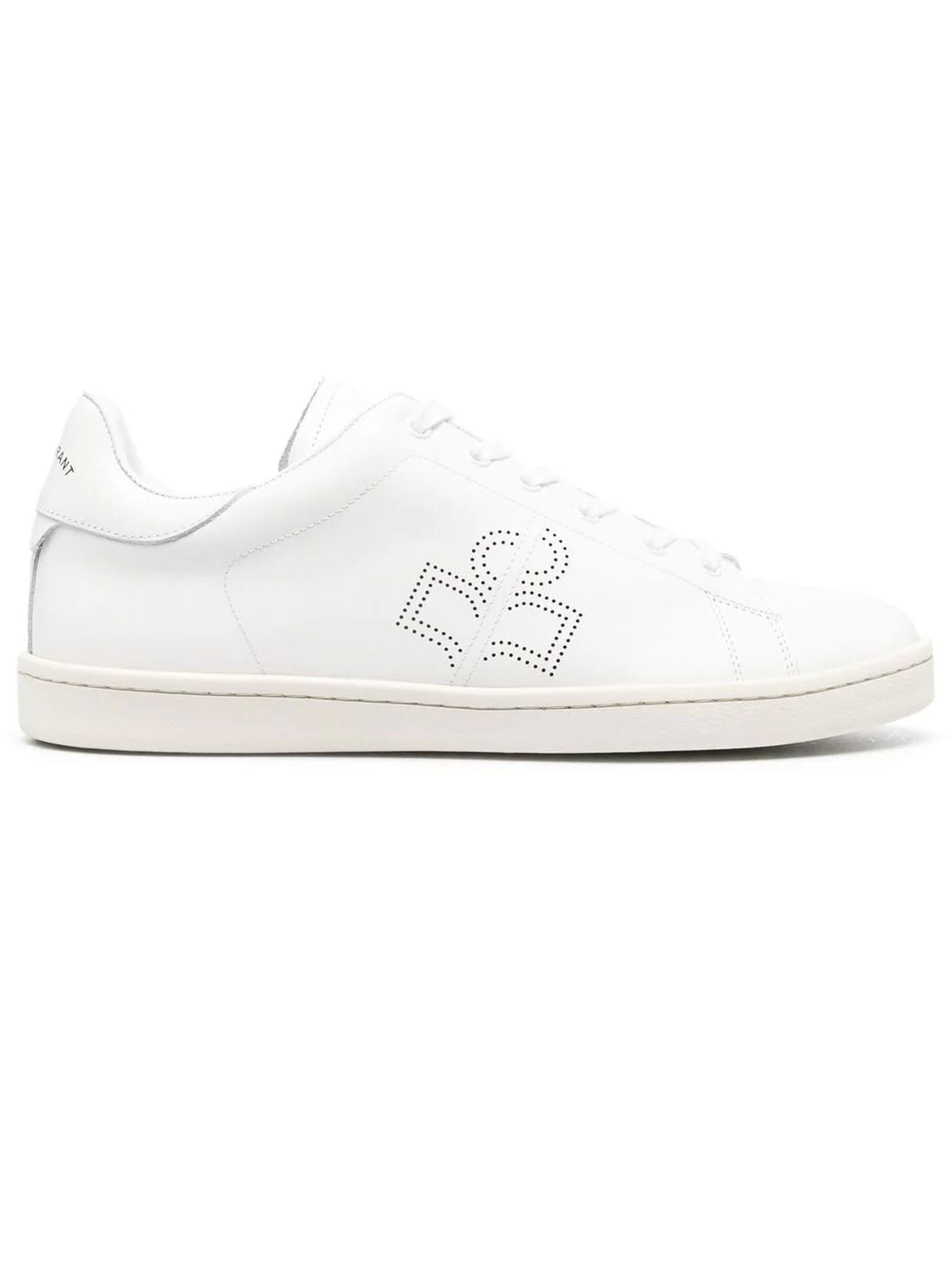 Isabel Marant White Calf Leather Barth Sneakers
