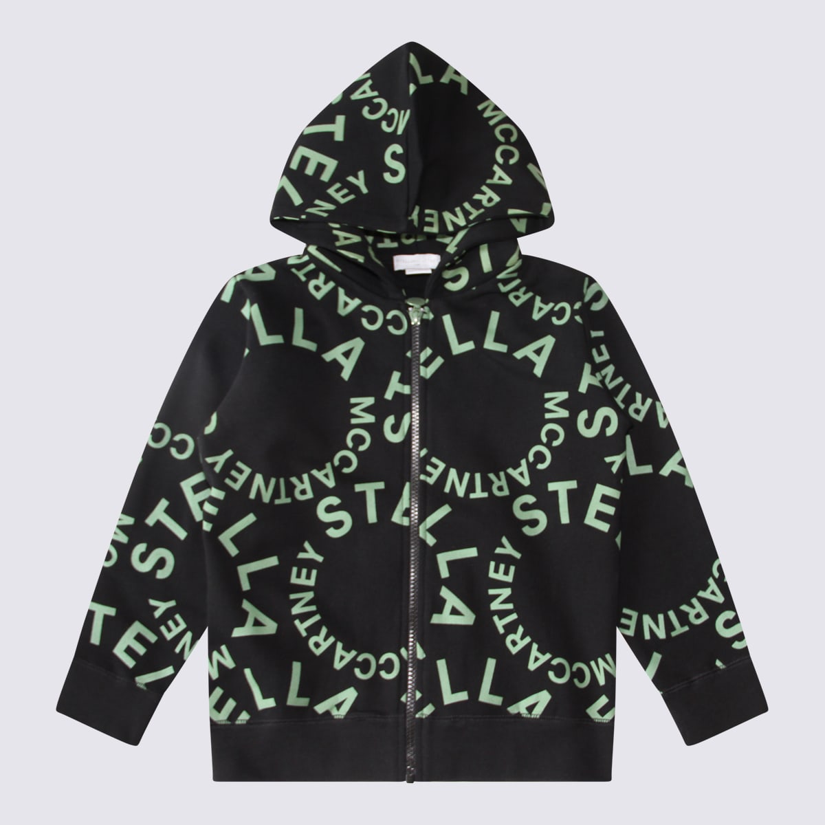 Shop Stella Mccartney Black And Green Cotton Sweatshirt In Black/green