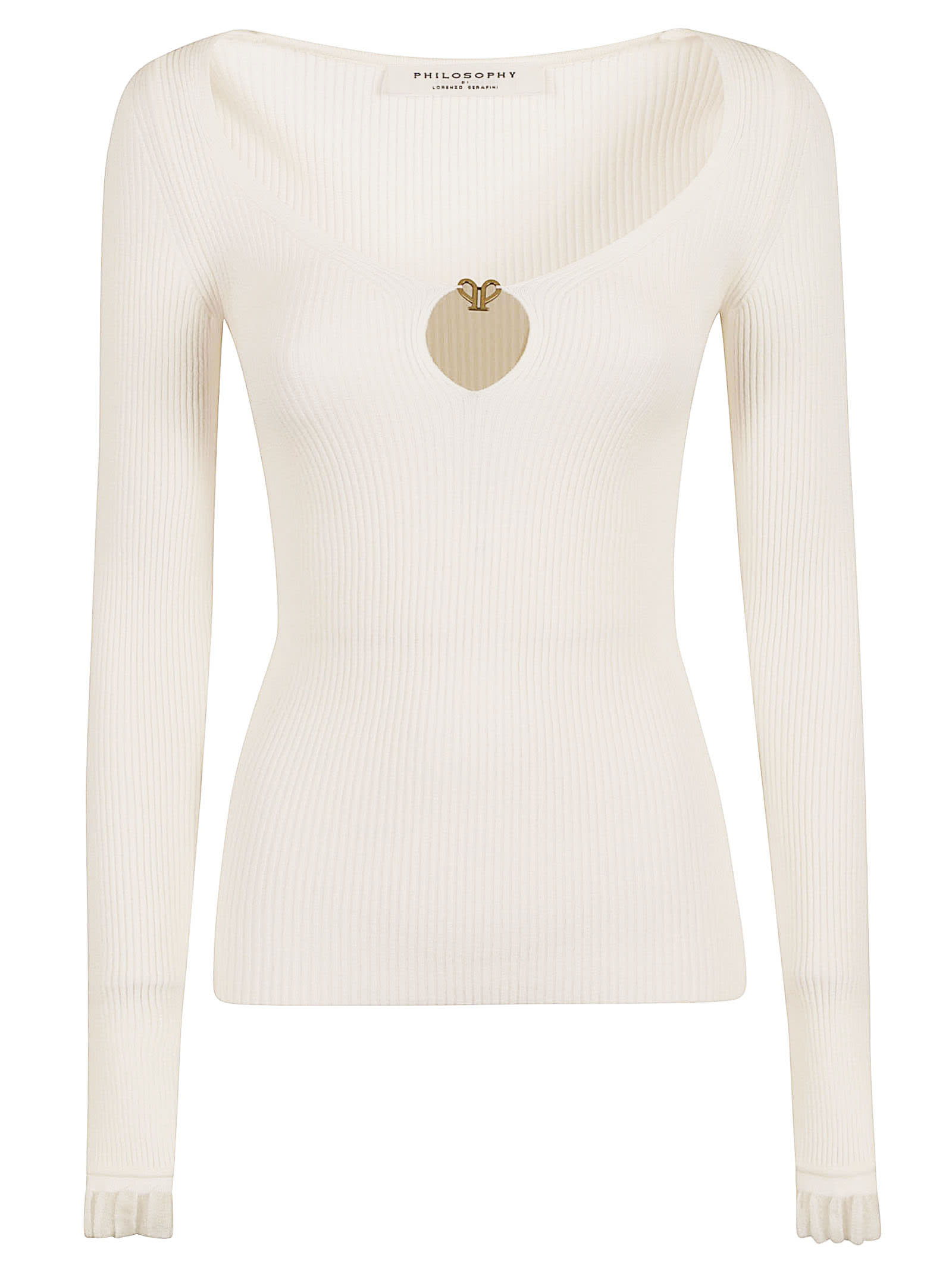 Keyhole Detail Wide Neck Longsleeved Top