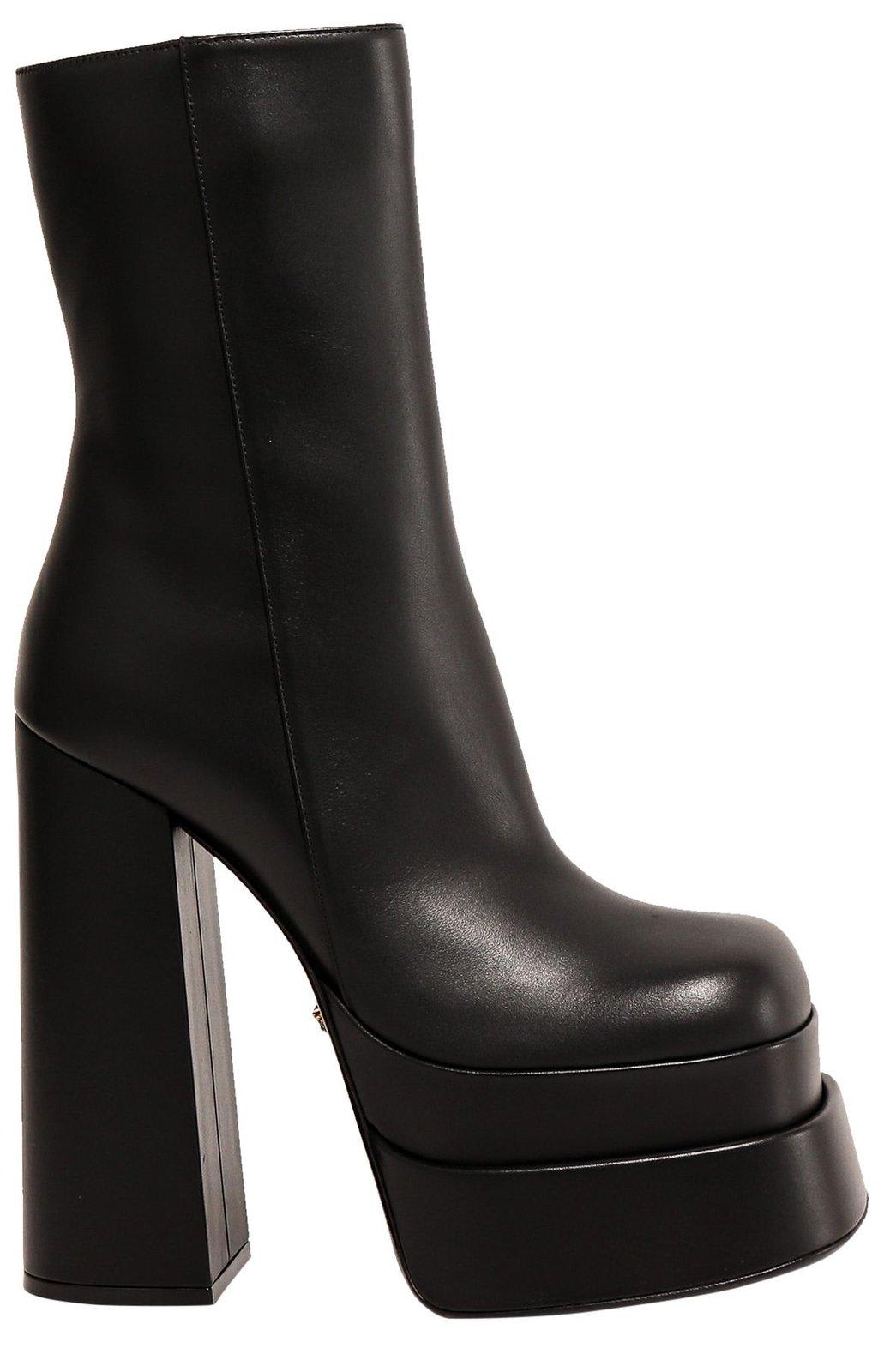 Versace Block Heel Platform Boots