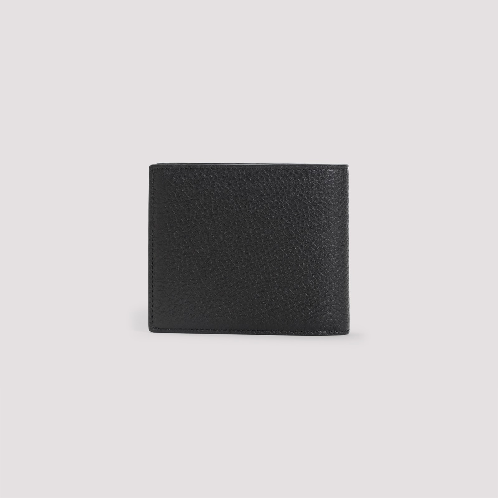 Givenchy Black Bi-fold Wallet With Logo Lettering On The Front In Grained Leather Man In Black