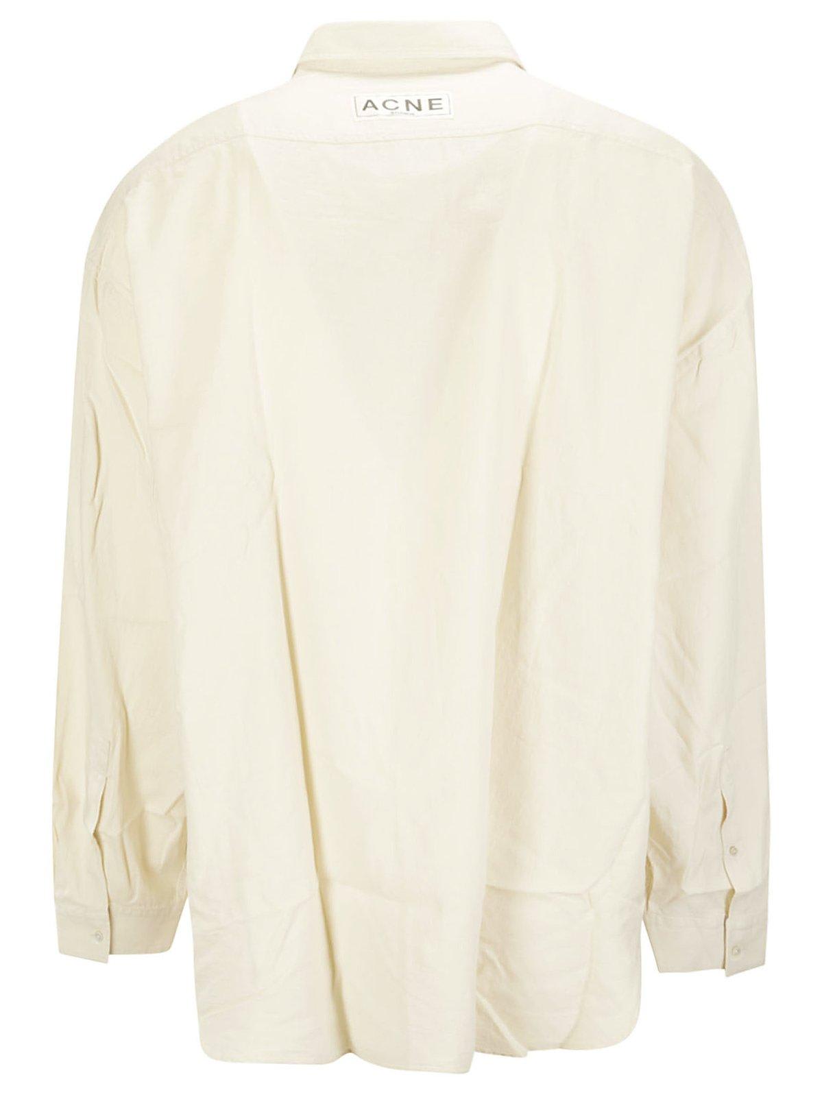 Shop Acne Studios Long Sleeved Button-up Shirt In Aeg Off White