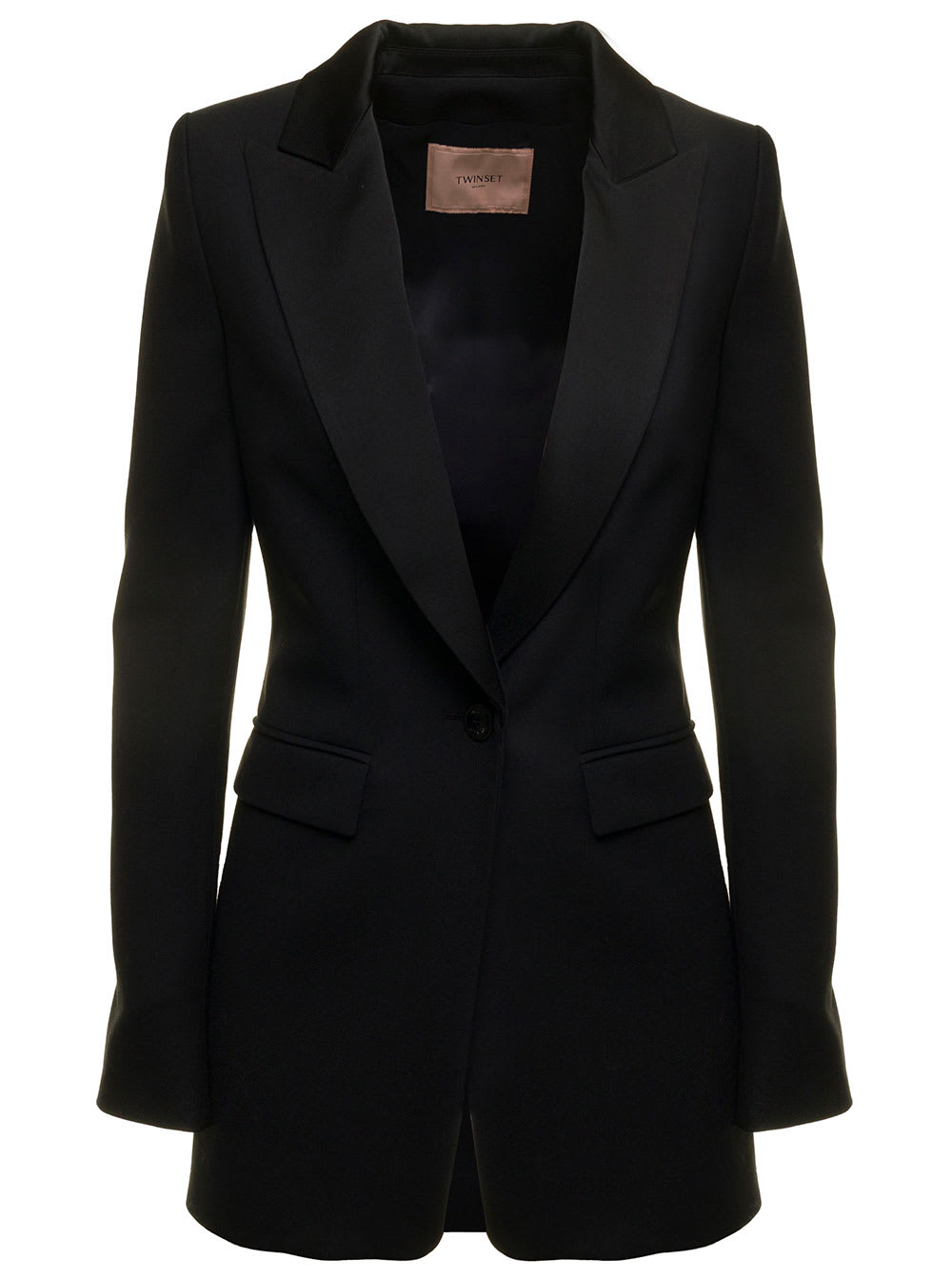 TwinSet Single Breasted Black Wool Blazer Twin Set Woman