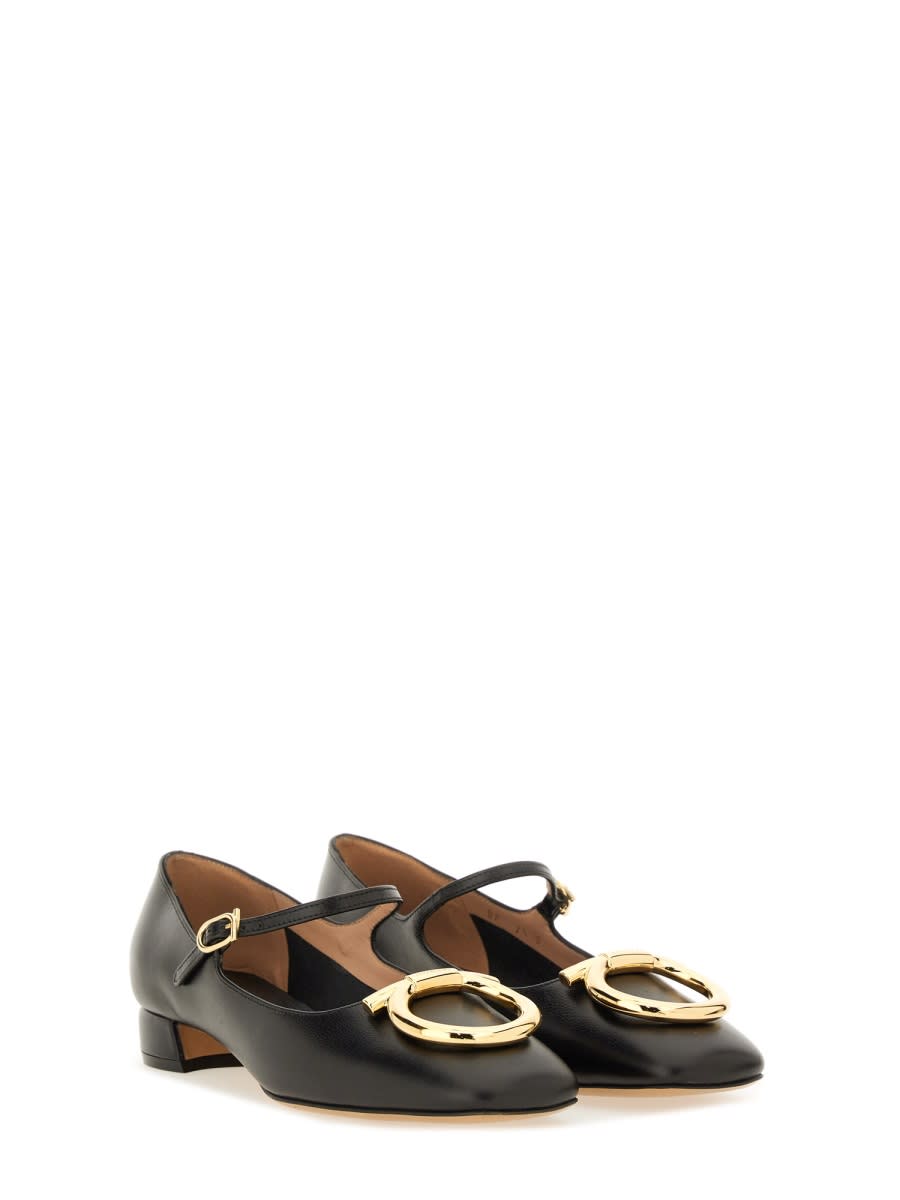 Ferragamo Mary Jane Maxi Gancini Shoe In Multi