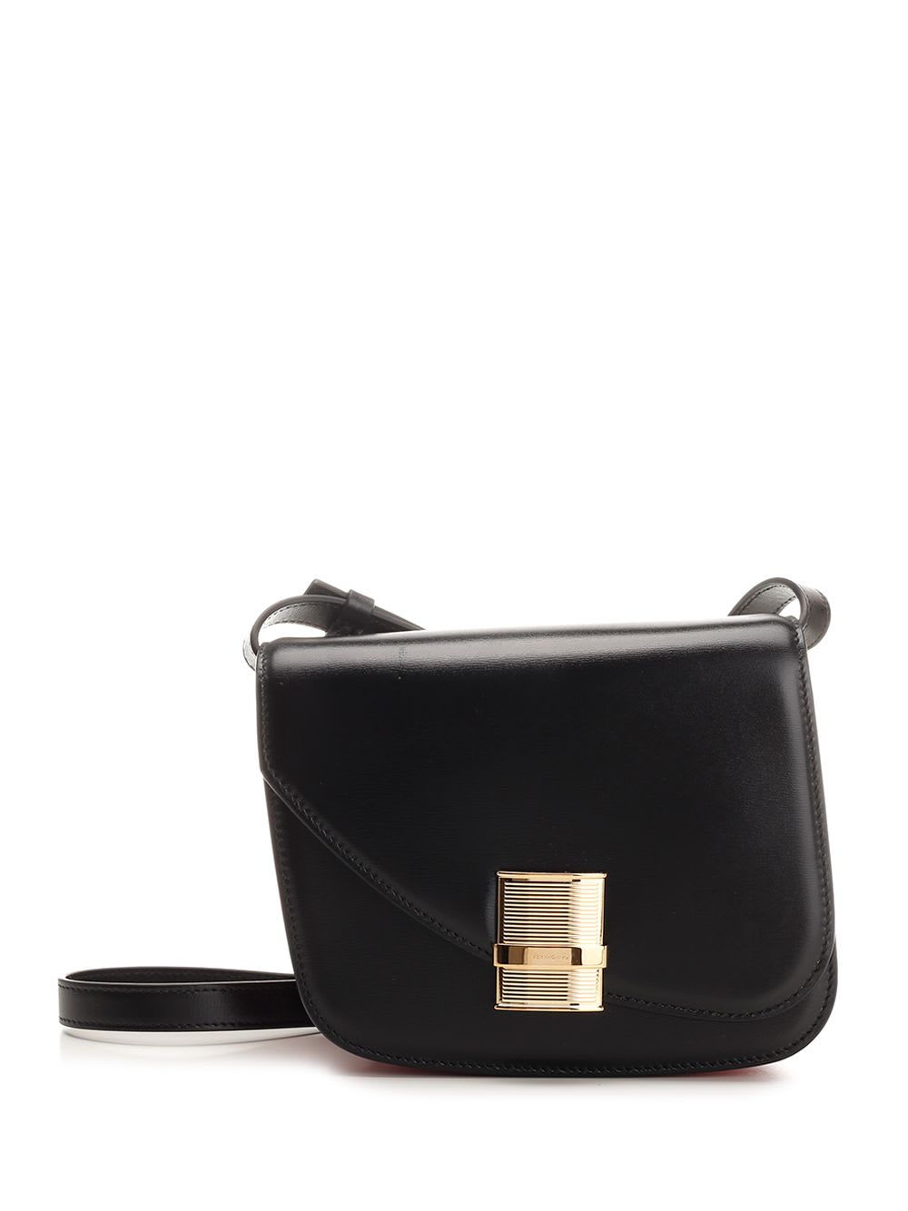 Shop Ferragamo Fiamma S Shoulder Bag In Black