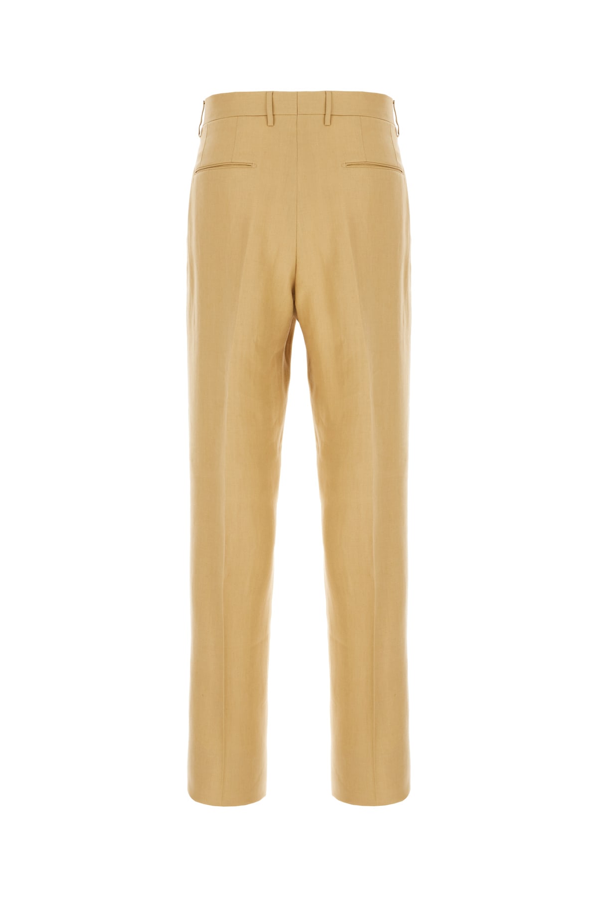 Shop Tagliatore Camel Linen Pants In Ea818