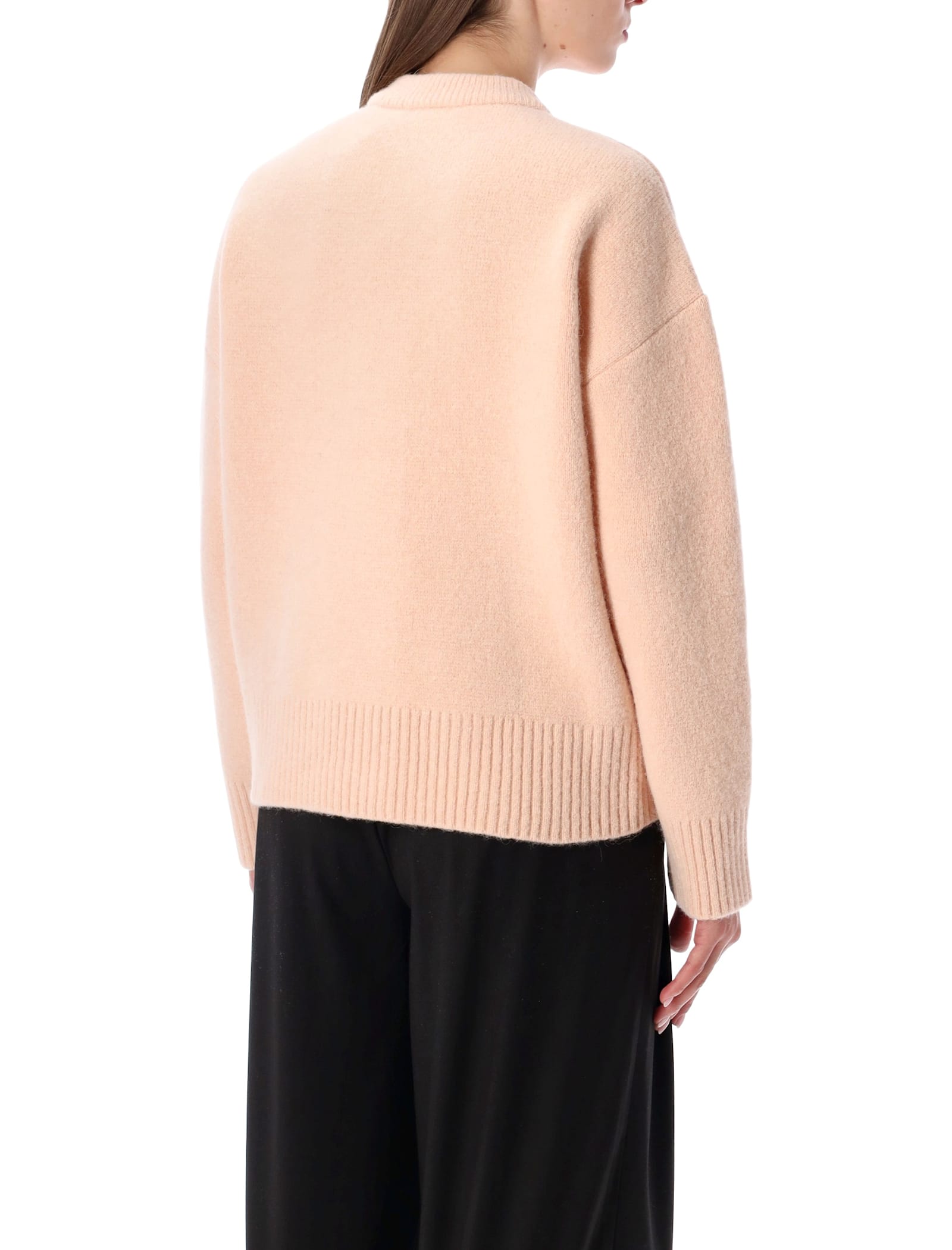 Ami Alexandre Mattiussi Ami Paris Alpaca Cardigan With Ami De C Ur Logo In Pink