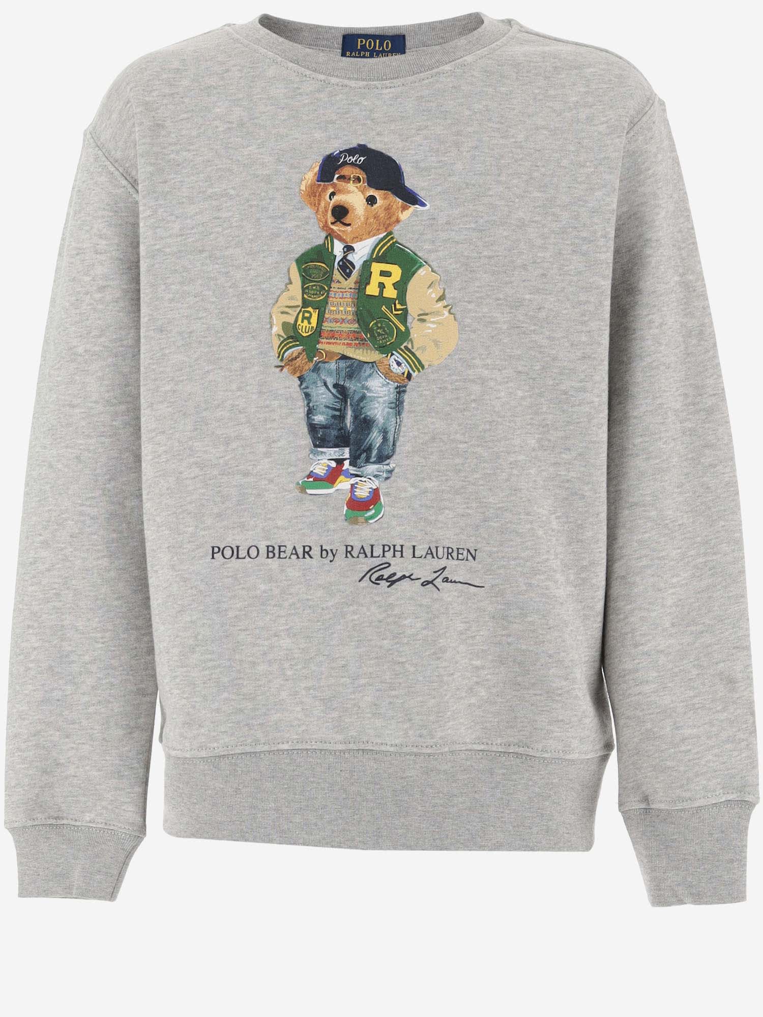 Shop Ralph Lauren Cotton Blend Sweatshirt With Polo Bear Pattern