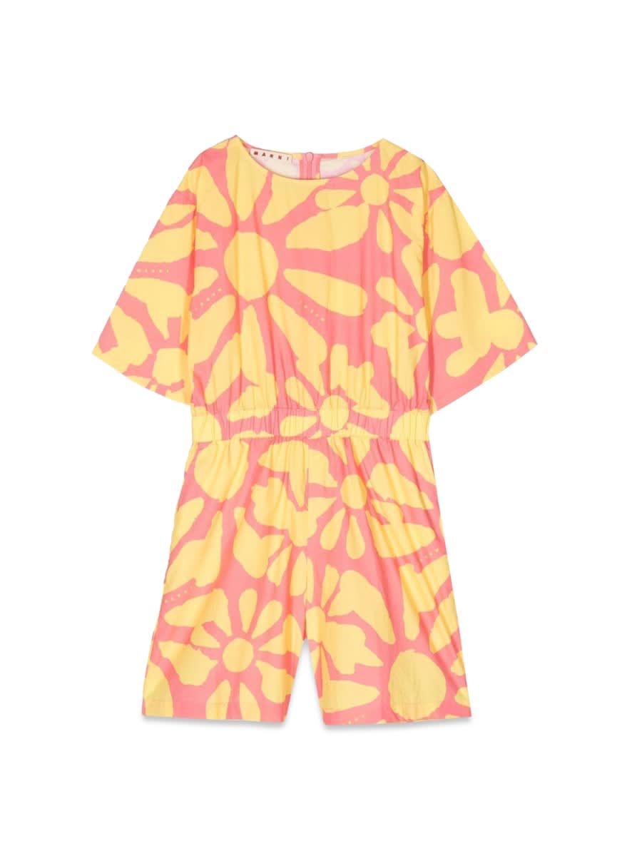 Marni Kids' Mc Jumpsuit And Patterned Shorts In Multicolour