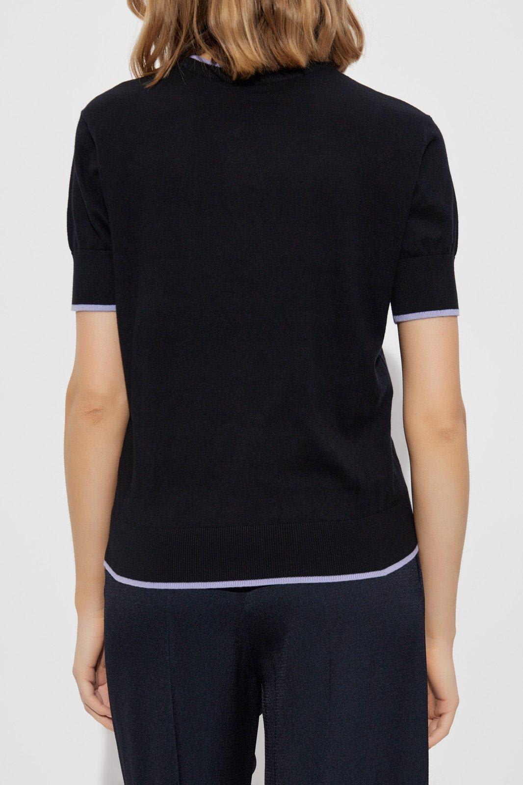 Shop Emporio Armani Top With Monogram In Black
