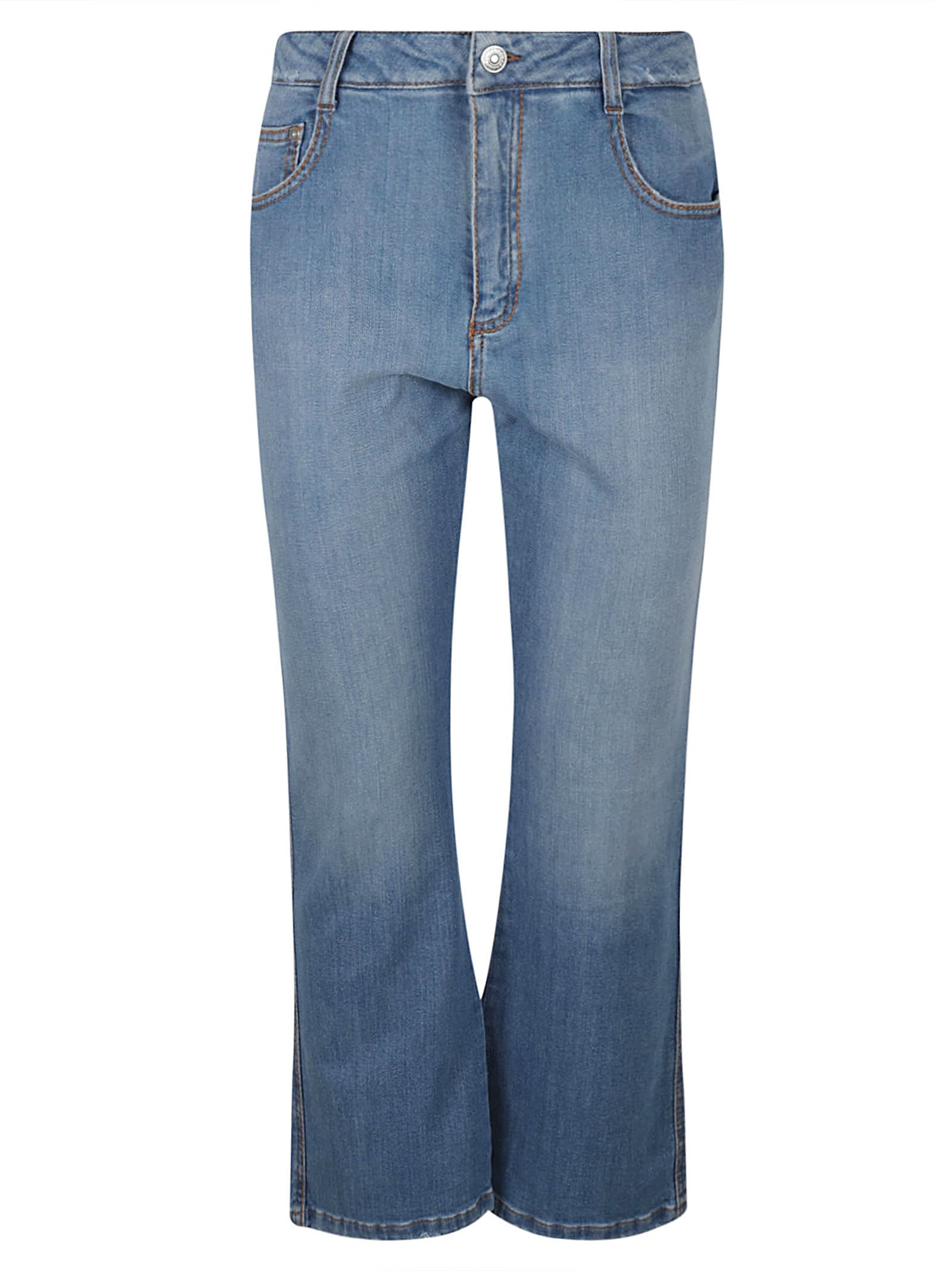 Ermanno Scervino Flare Cropped Jeans In Bright Cobalt