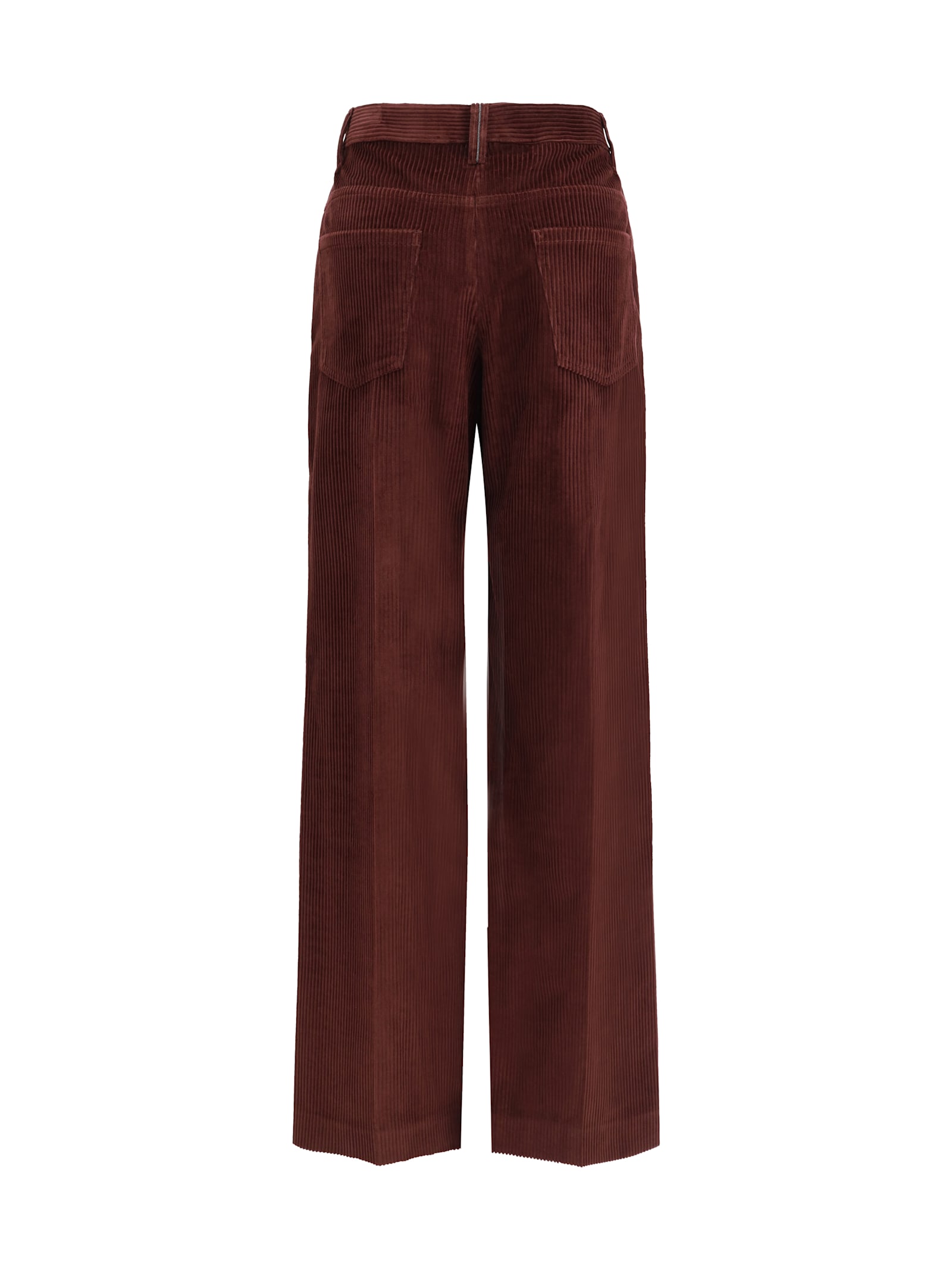 Brunello Cucinelli Soft Corduroy Pleated Straight-leg Ankle Pants In Burgundy