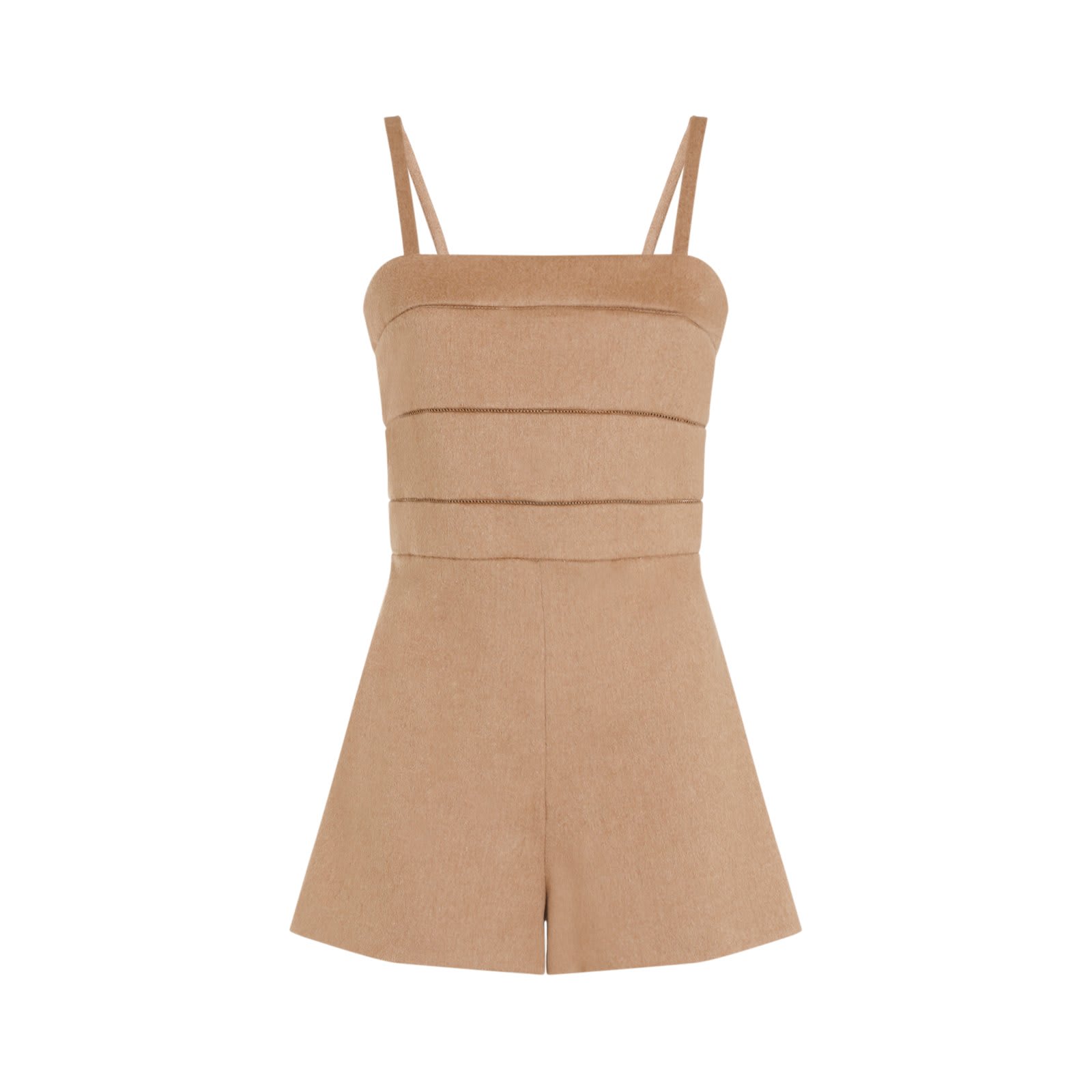 Shop Max Mara Matassa Sleeveless Jumpsuit In Beige