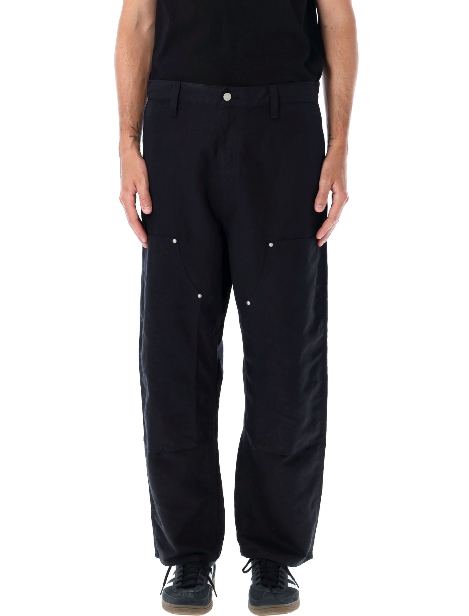 Shop Carhartt Walter Double Knee Pants In Black