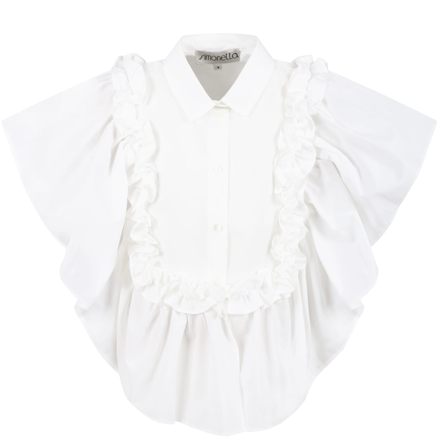 Simonetta White Shirt For Girl