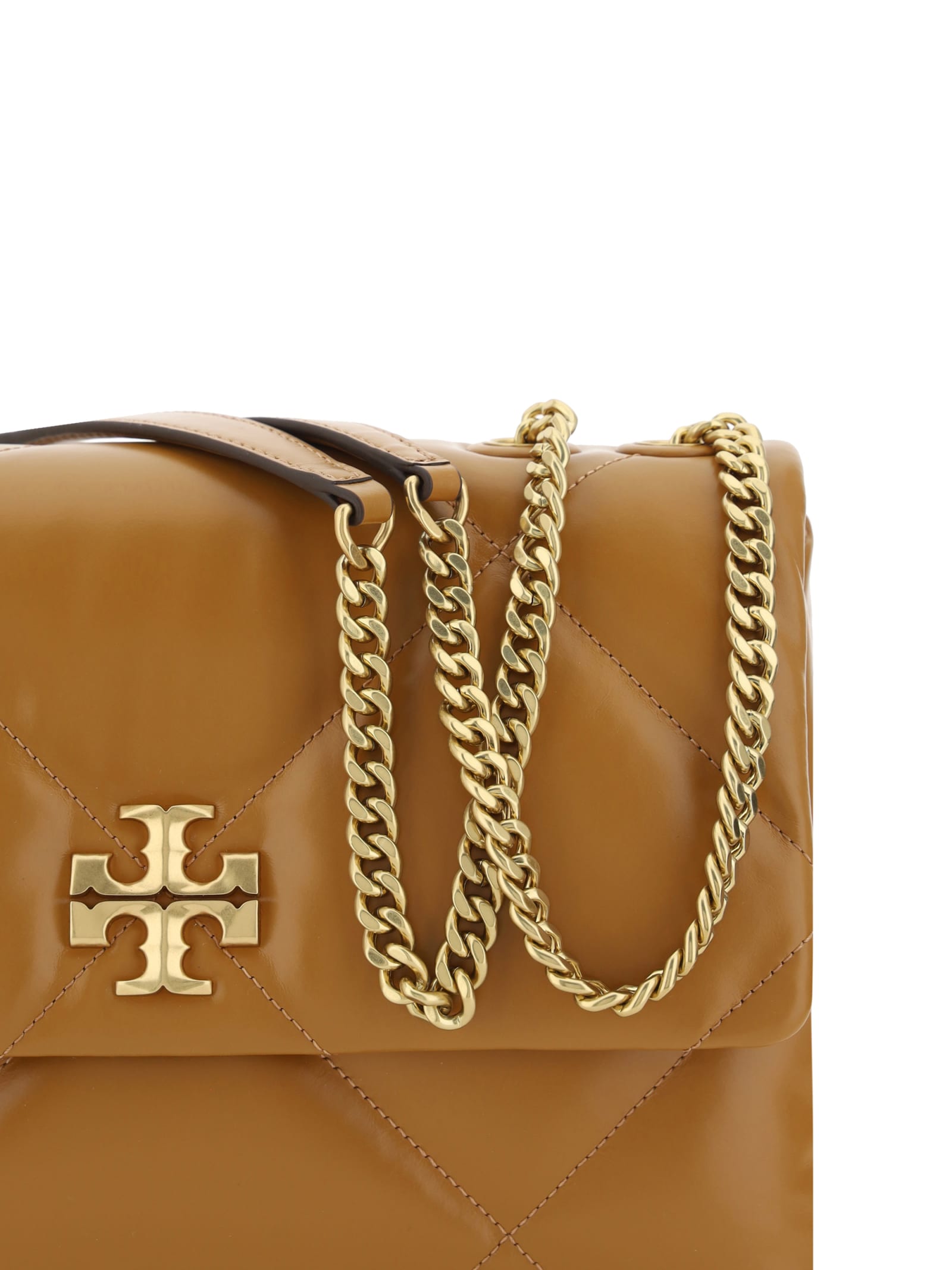 Shop Tory Burch Kira Diamond Shoulder Bag In Tan