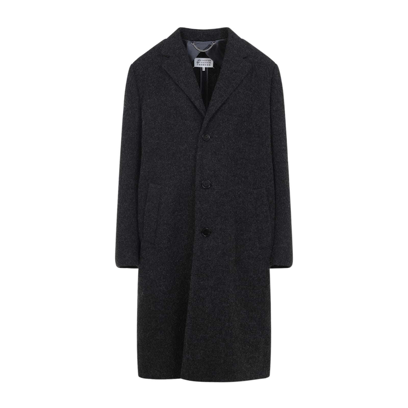 Maison Margiela Tailored Coat With Notched Lapel And Back Vent In Gray