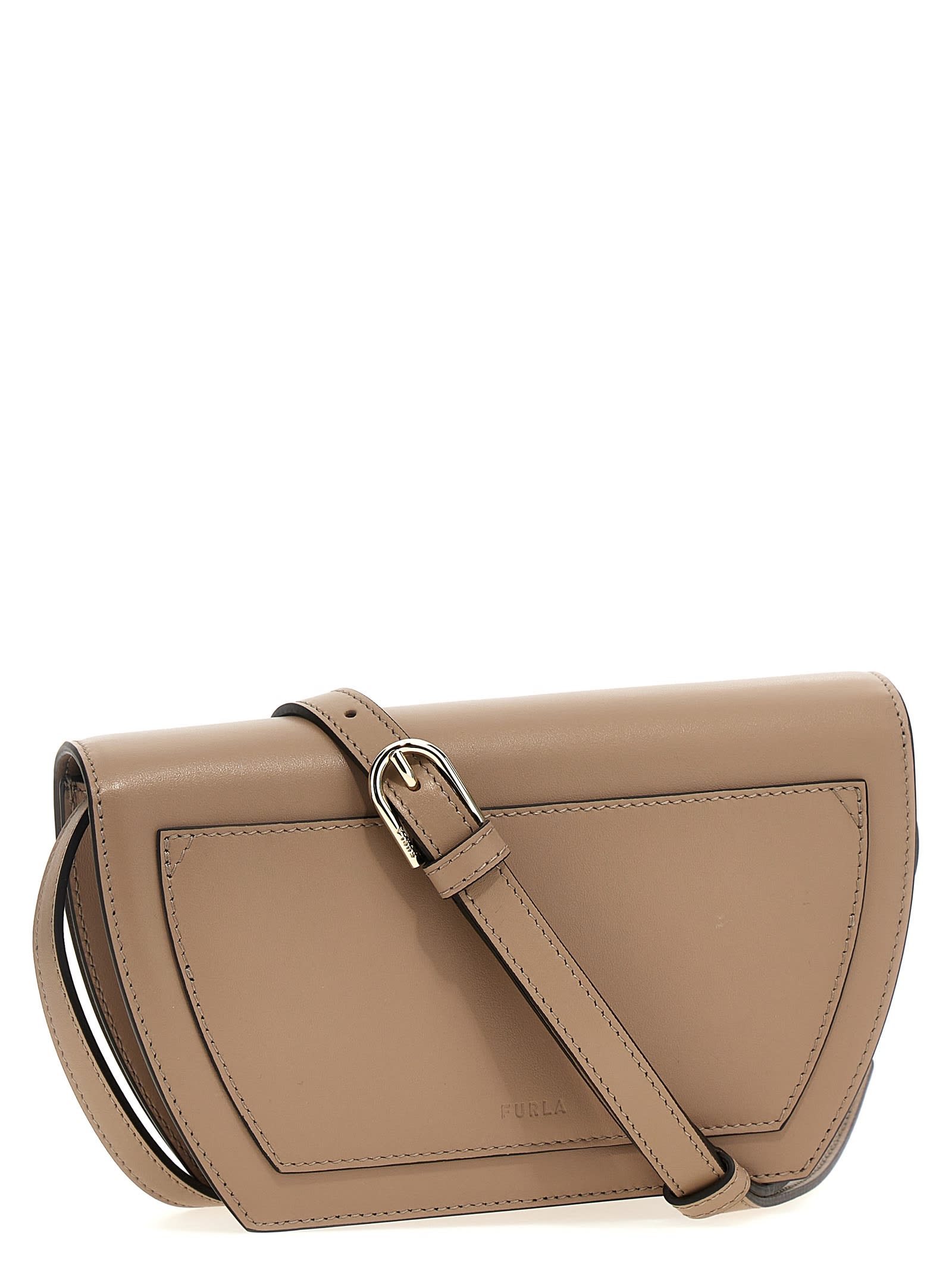 Shop Furla Sfera Mini Crossbody Bag In Beige