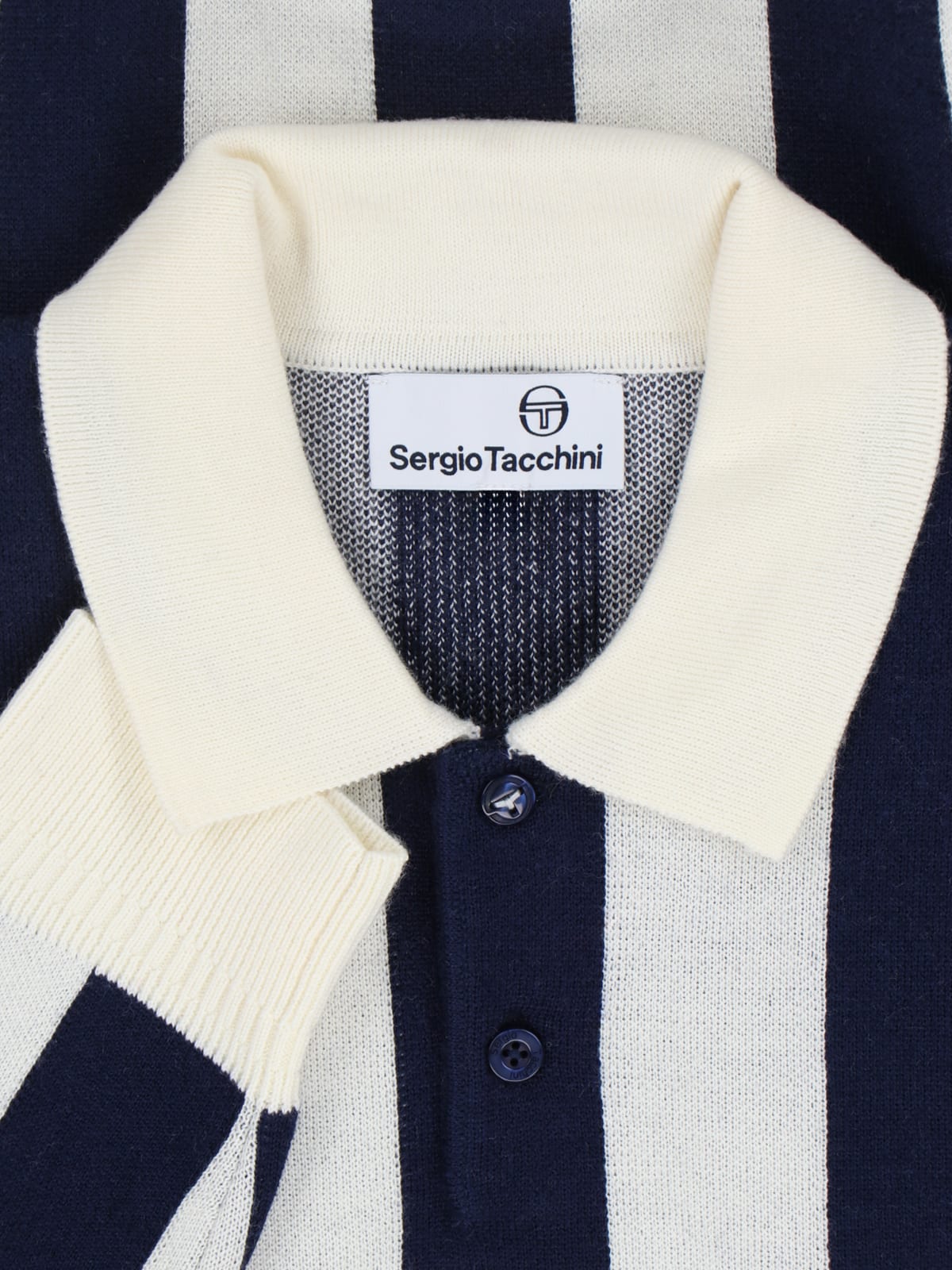 Shop Sergio Tacchini Gioco Knit Polo Shirt In Crema