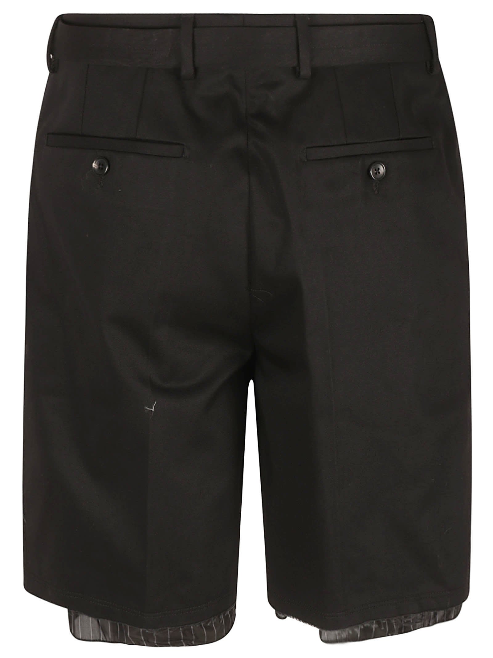 Shop Lanvin Raw Edges Tailored Shorts In Black