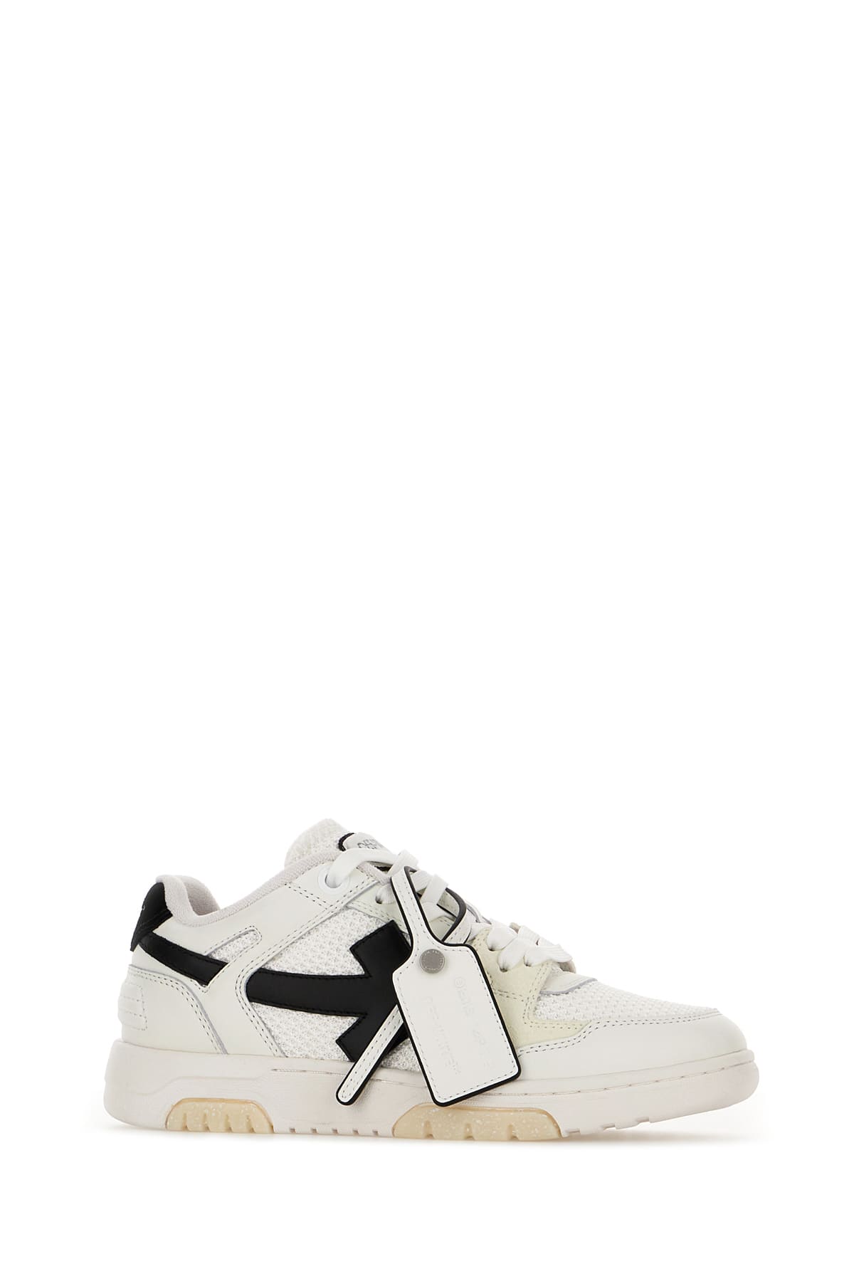 Shop Off-white Two-tone Leather And Polyester Out Off Office Sneakers In White Black